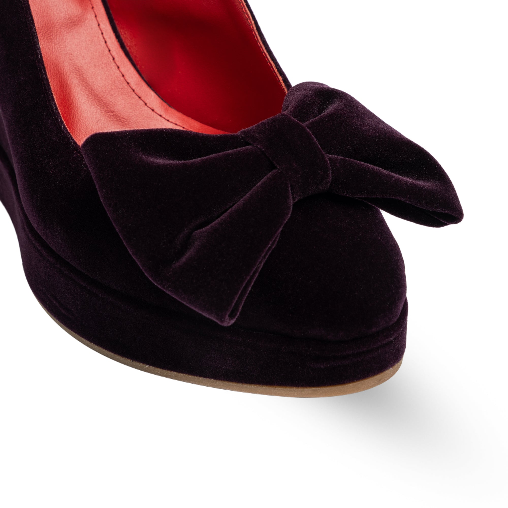 Toscana Dark Purple Velvet Wedges