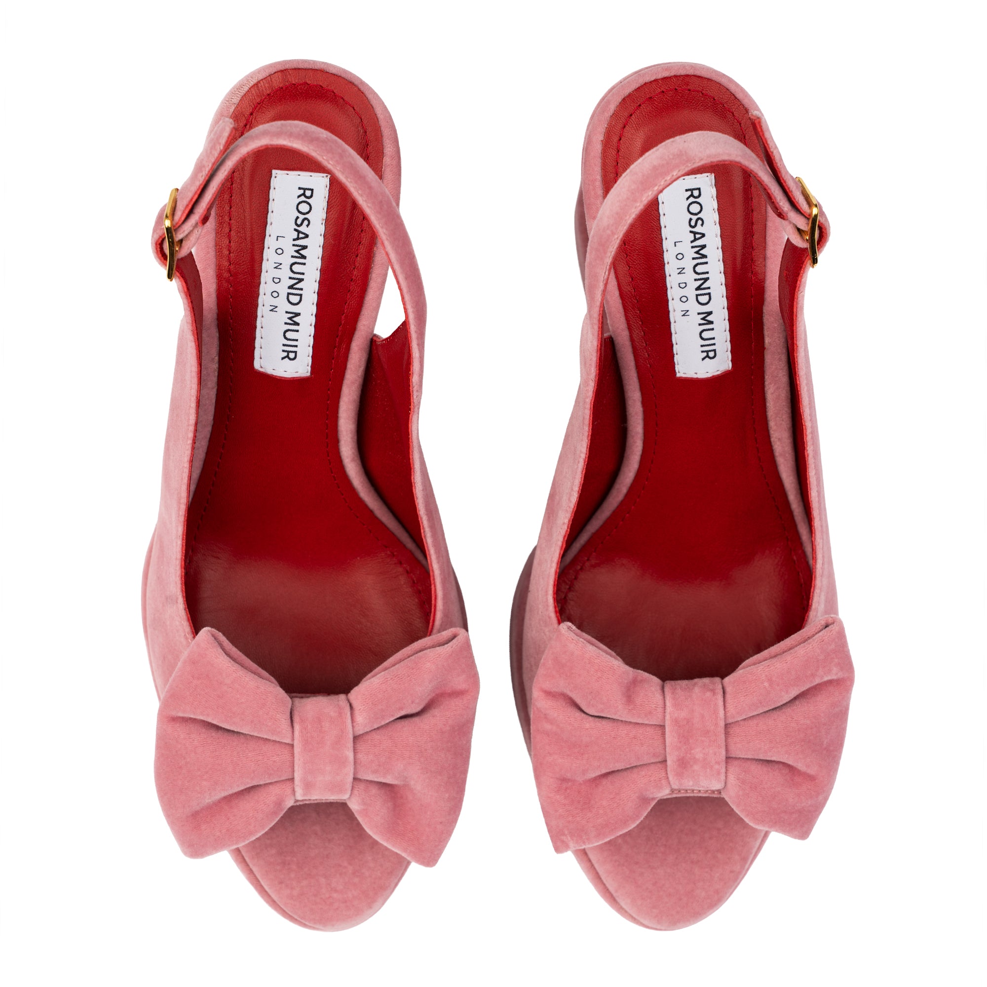 Rignana Dusky Pink Velvet Wedges