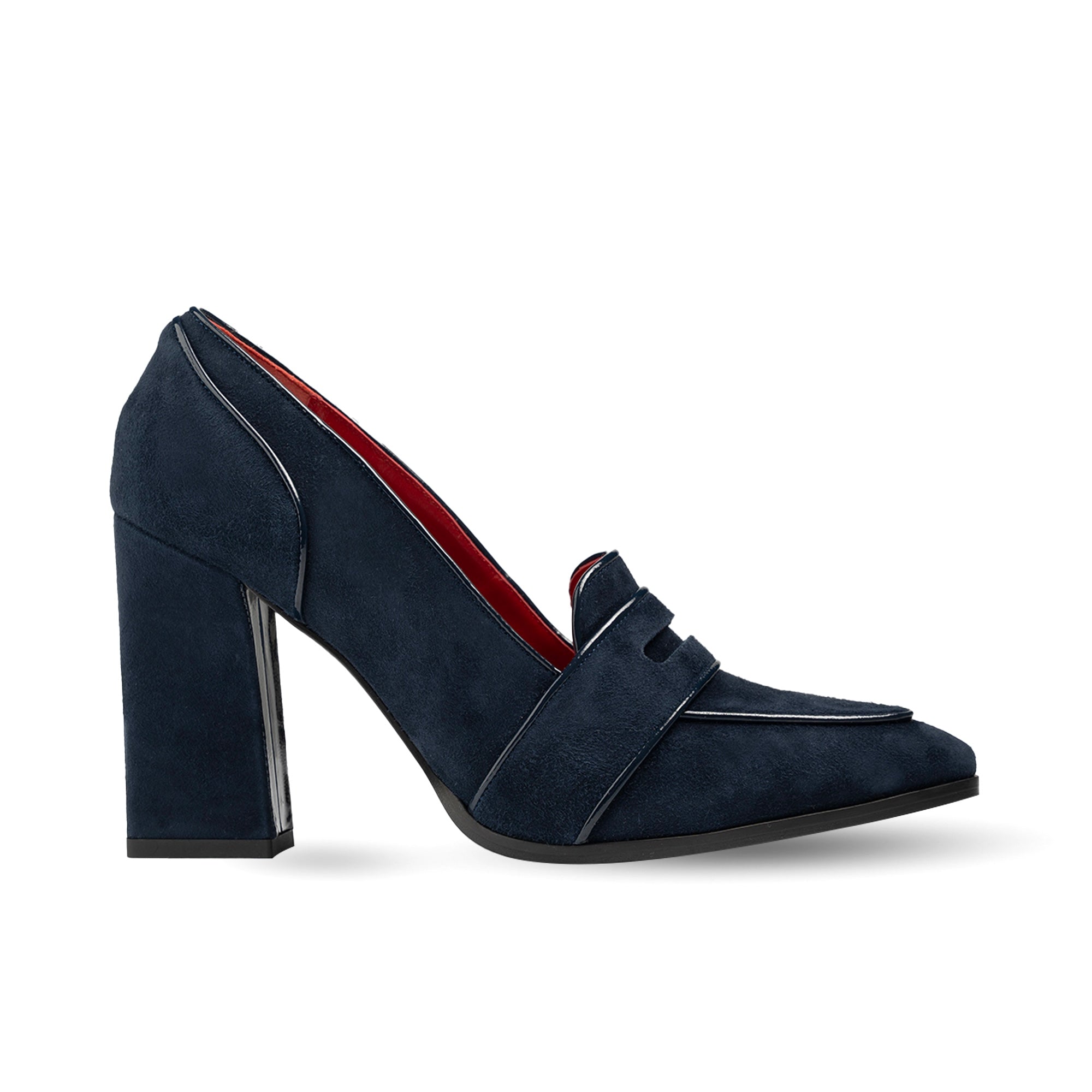 Annabel Navy Blue Suede Loafers