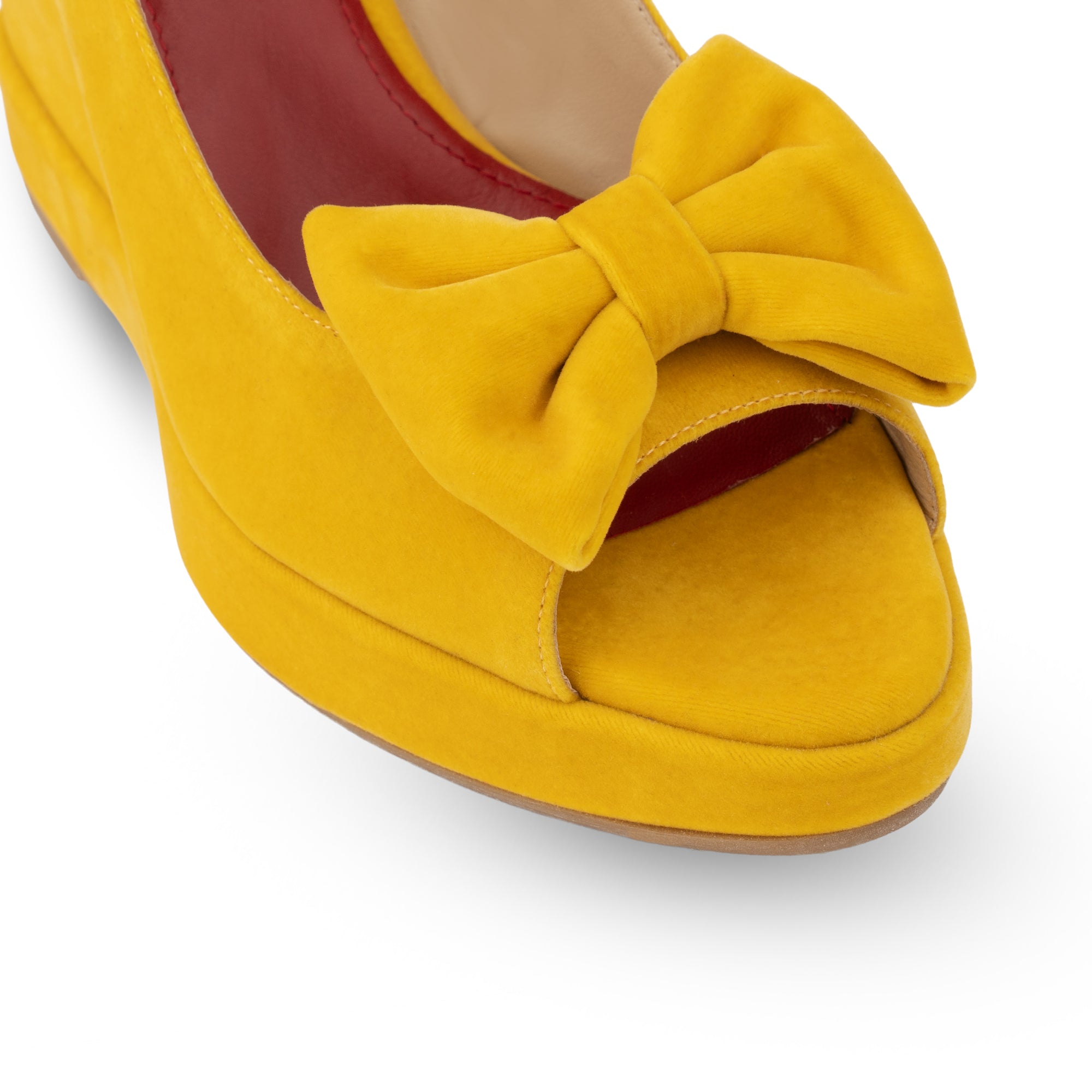 Rignana Deep Yellow Velvet Wedges