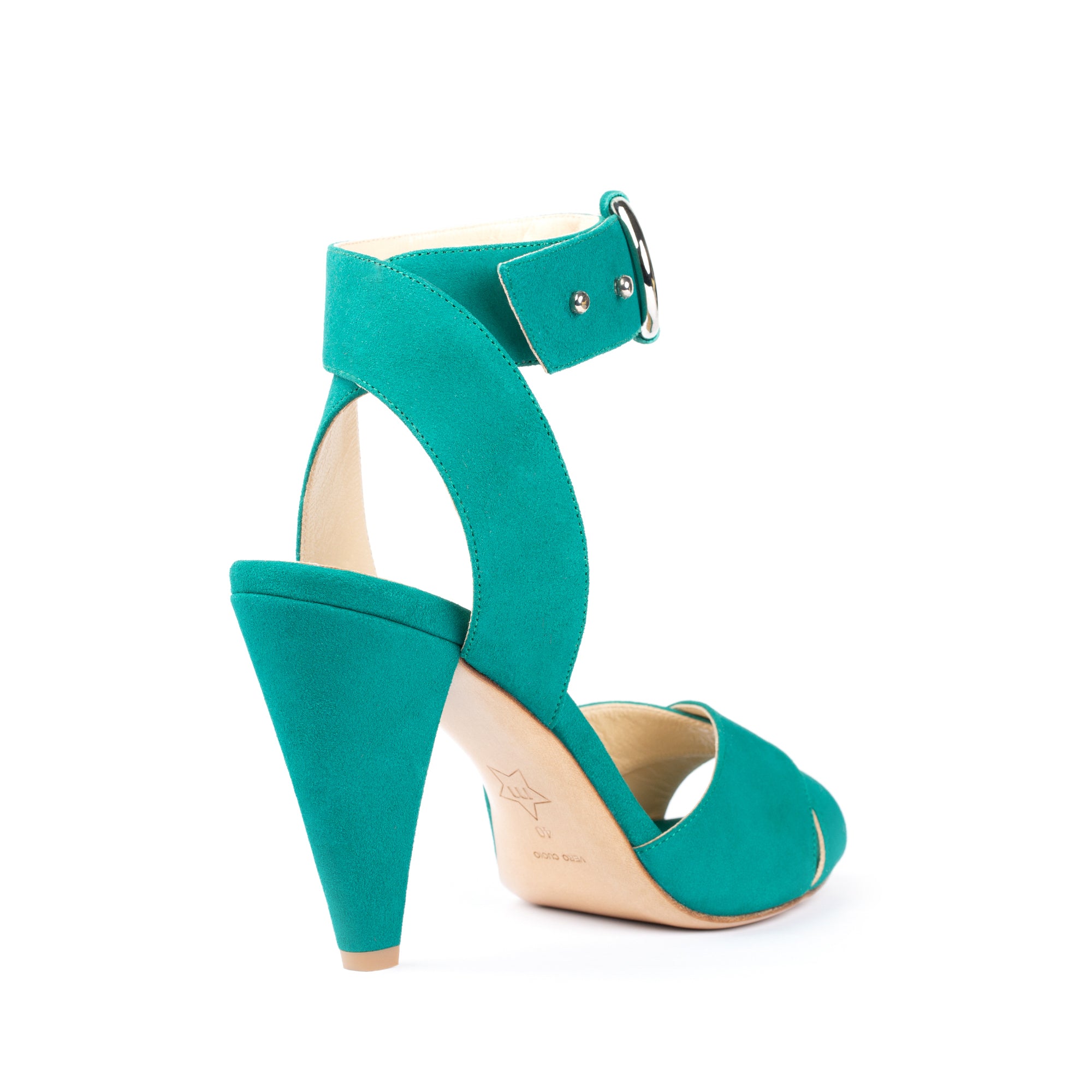 Montana Jungle Green Suede Heels