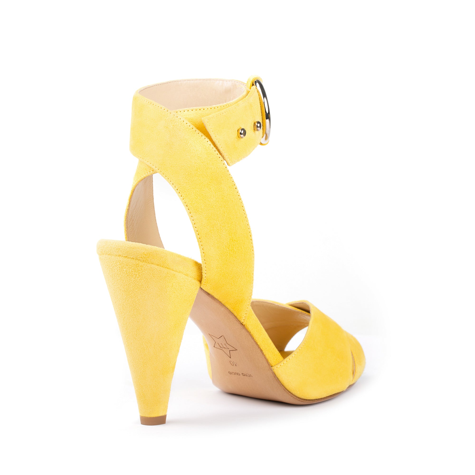Montana Lemon Yellow Suede Heels