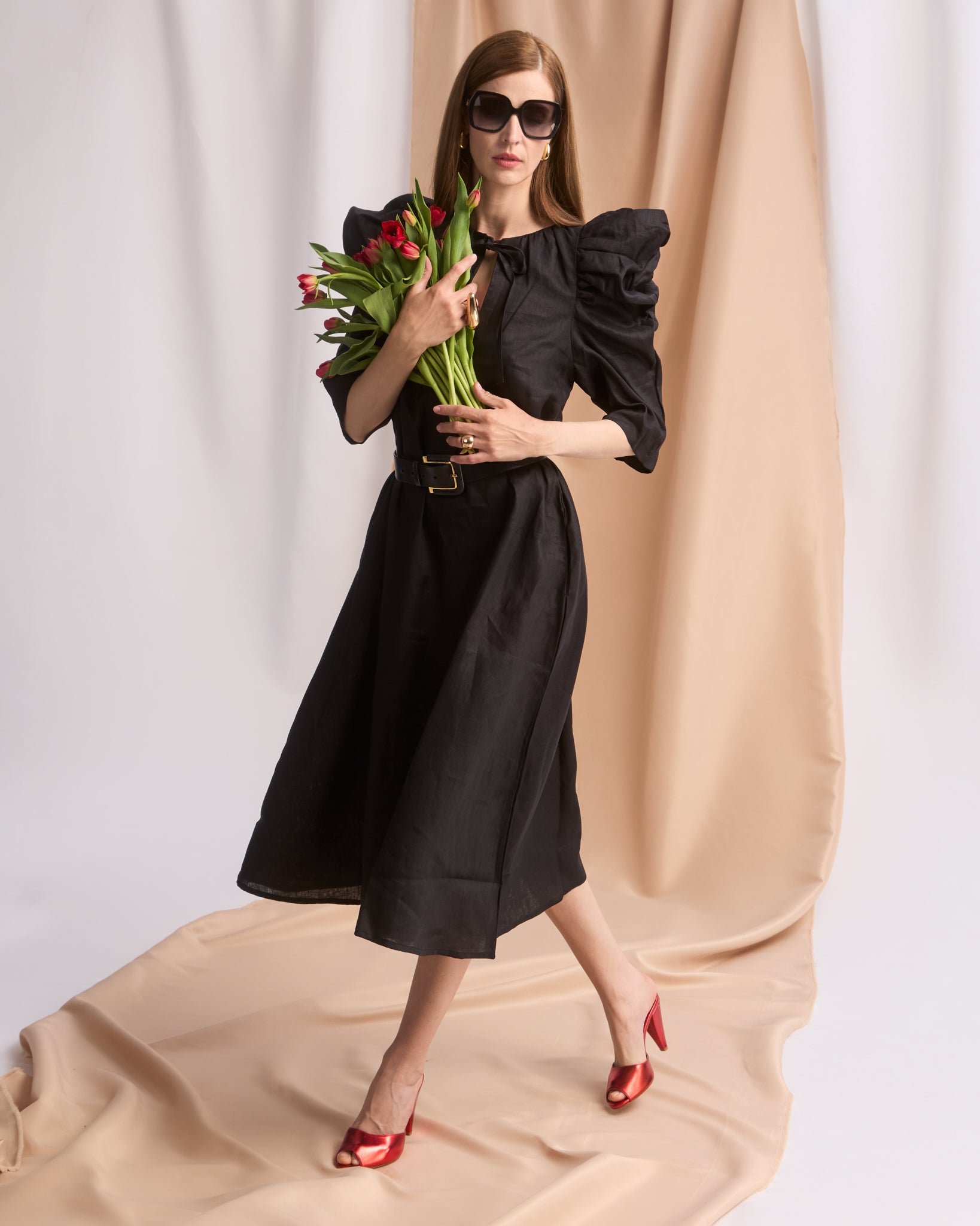 Montavia Metallic Red Mules
