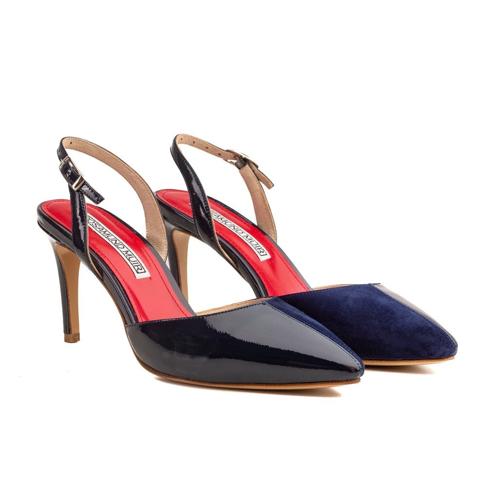 Augusta Navy Blue slingback pumps