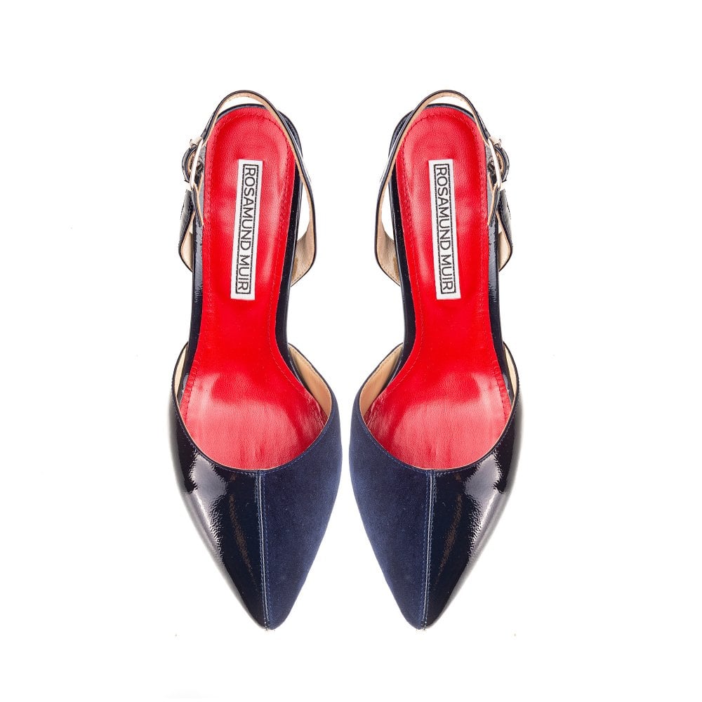 Augusta Navy Blue slingback pumps
