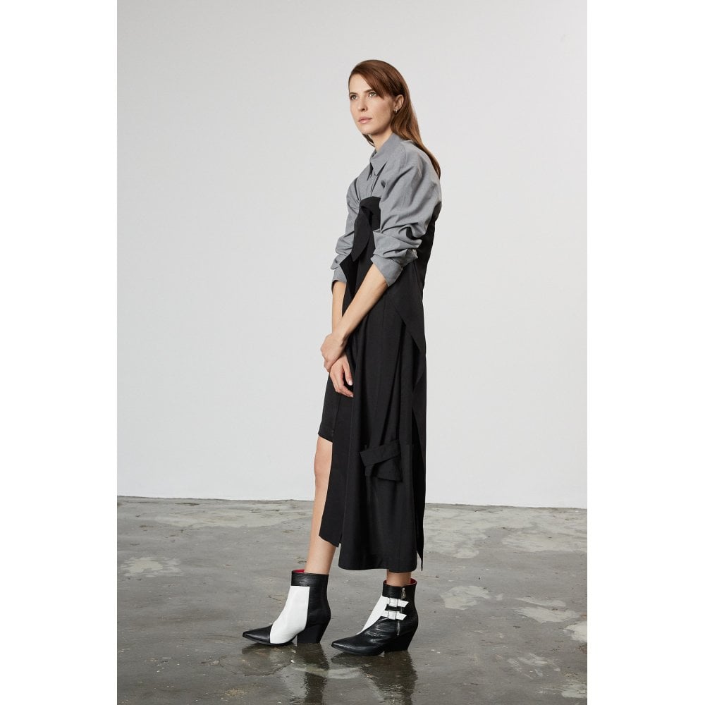 Beatrix Black and White Lizard boots