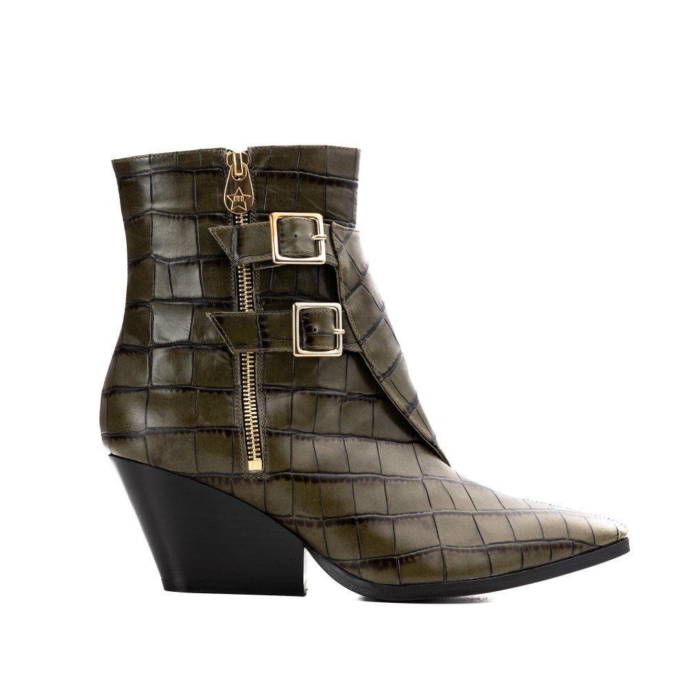 Beatrix Green Crocodile boots