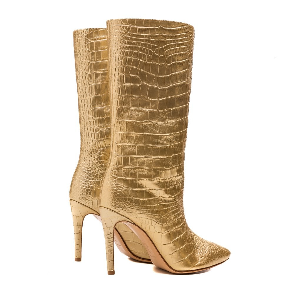 Freda Gold Crocodile boots
