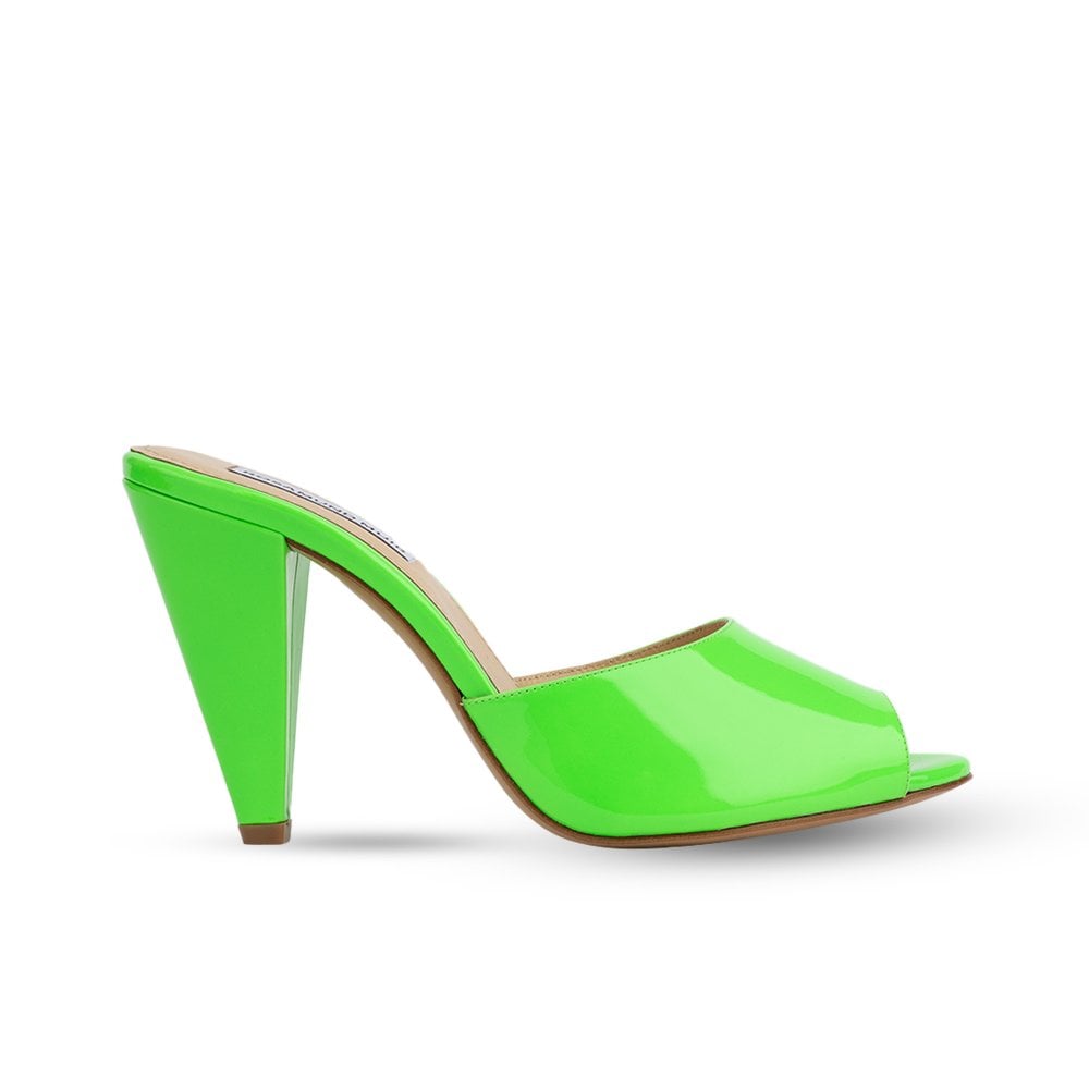 Montavia Lime Green Patent Mules