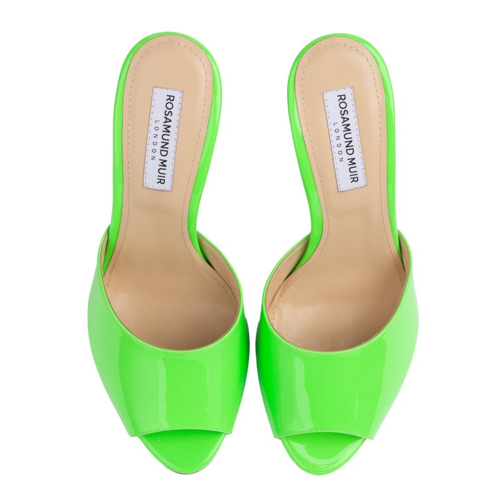 Montavia Lime Green Patent Mules