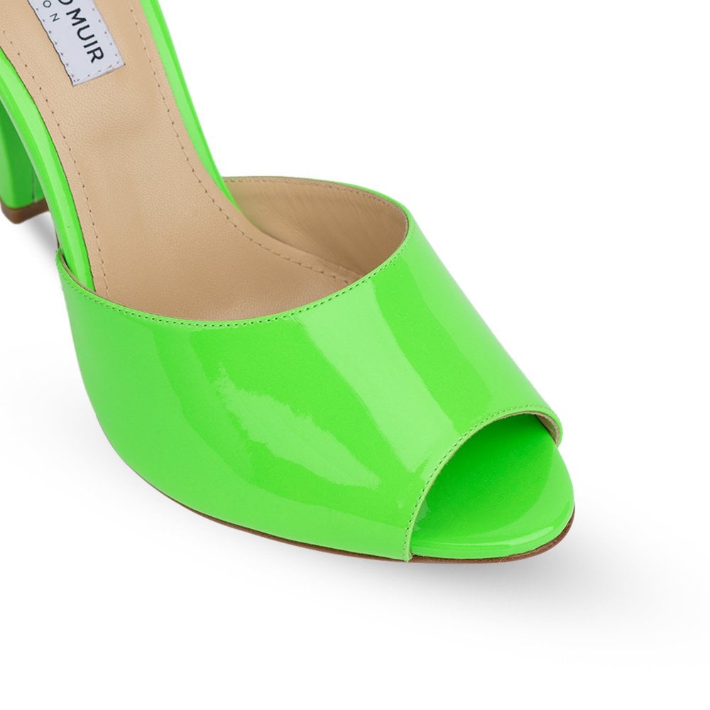 Montavia Lime Green Patent Mules