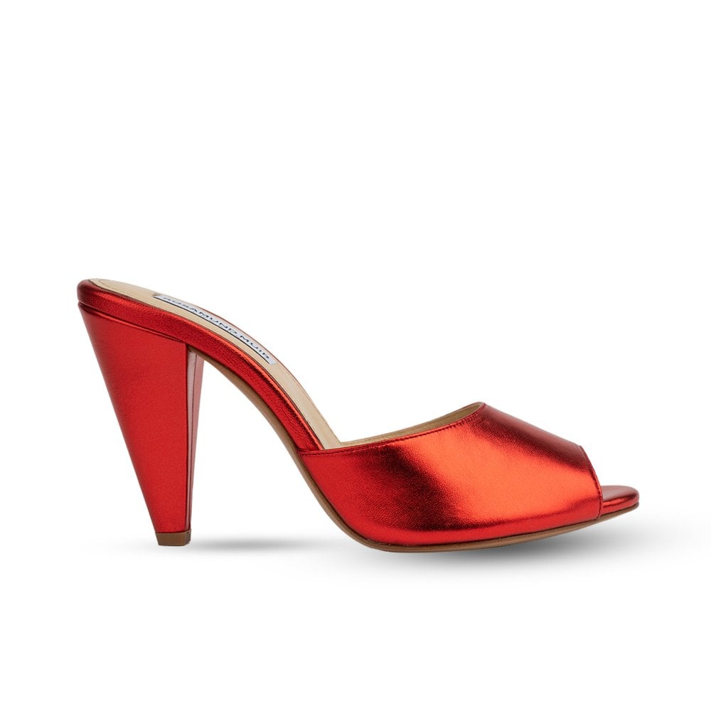 Montavia Metallic Red Mules
