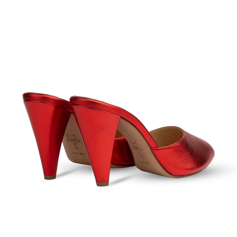 Montavia Metallic Red Mules