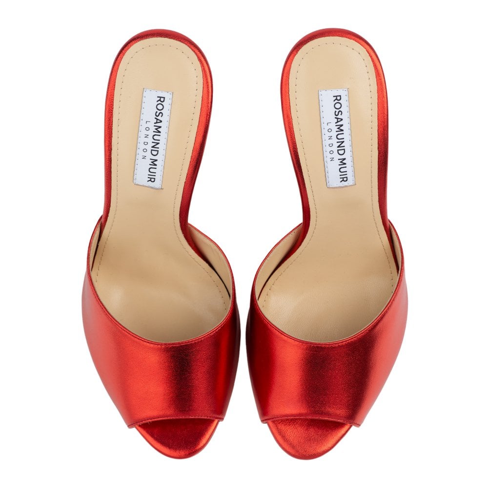 Montavia Metallic Red Mules