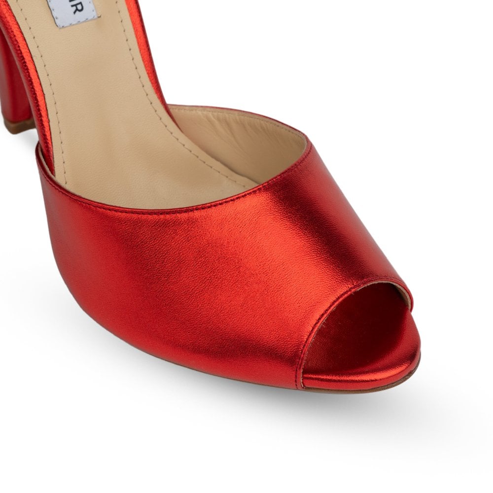 Montavia Metallic Red Mules