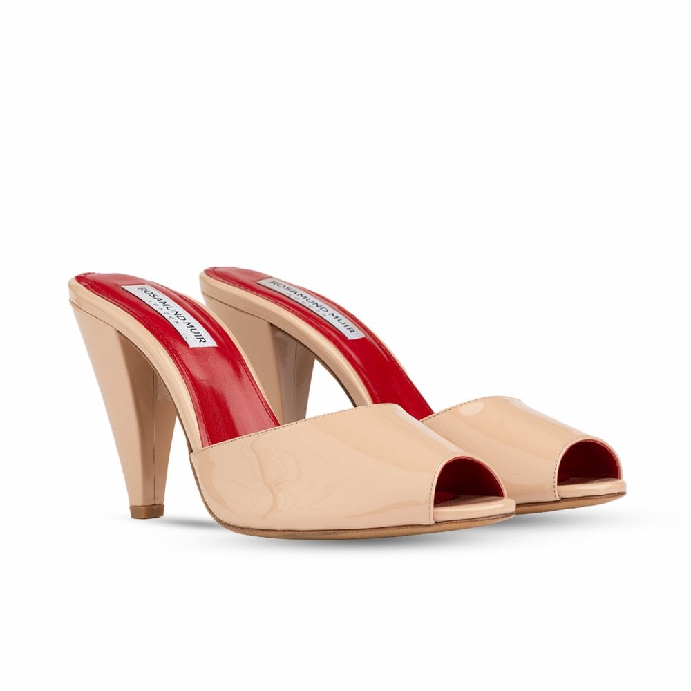 Montavia Nude Patent Mules