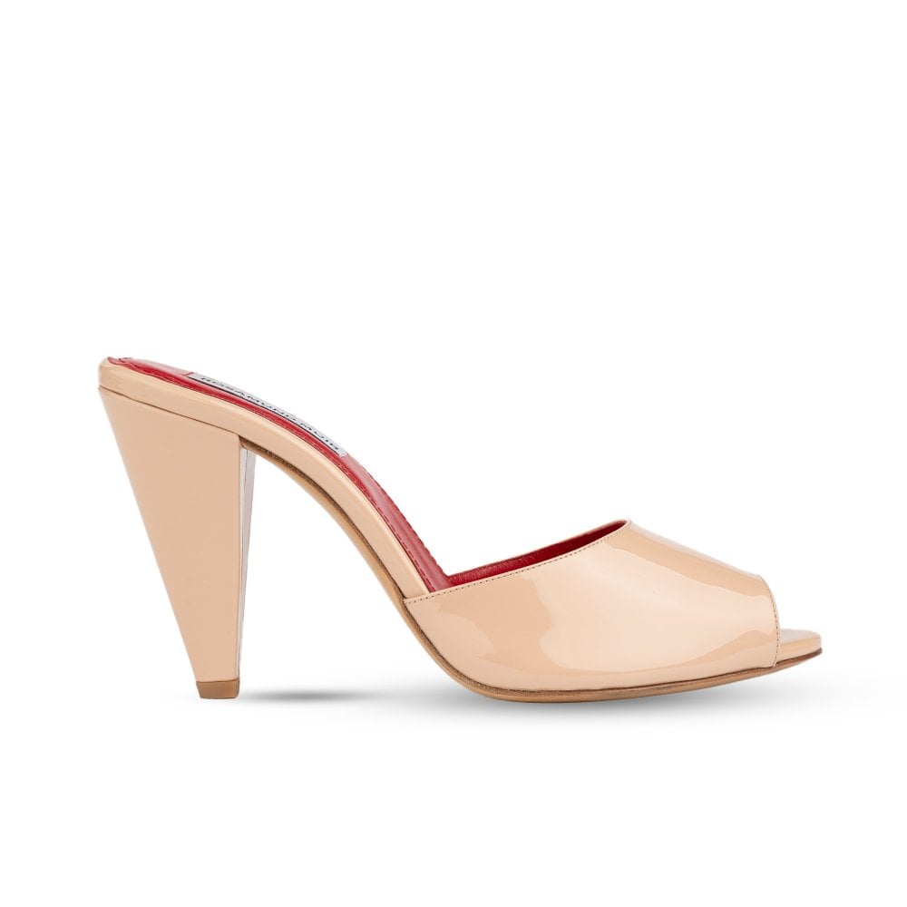 Montavia Nude Patent Mules