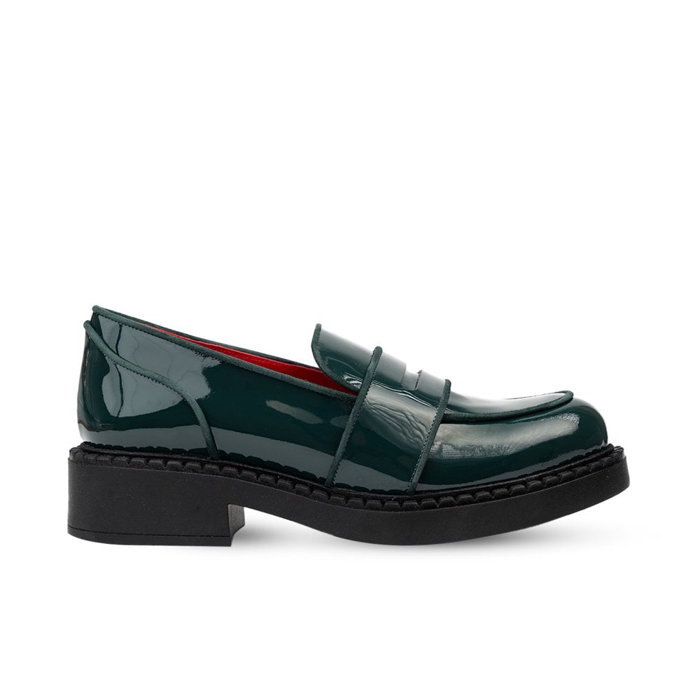 Stratford Dark Green Patent Loafers
