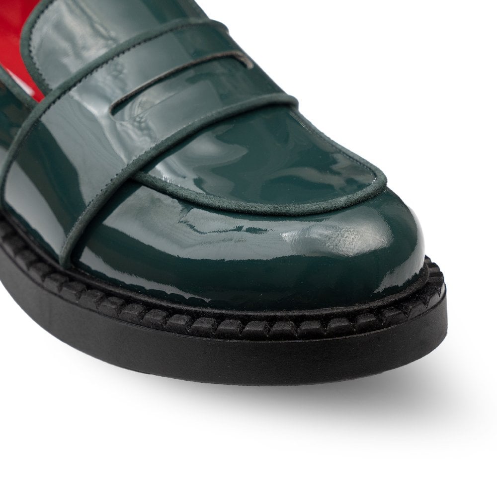 Stratford Dark Green Patent Loafers