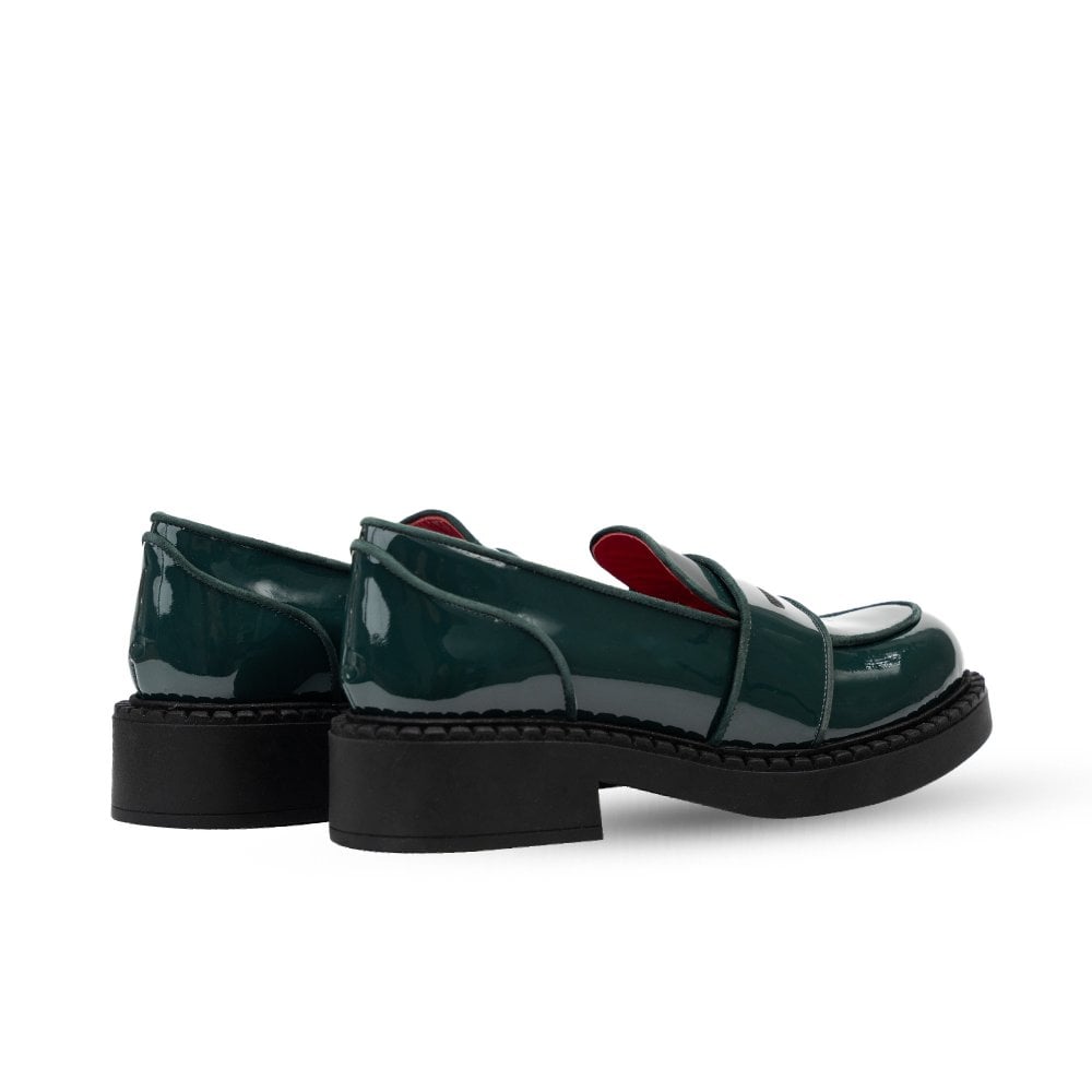 Stratford Dark Green Patent Loafers