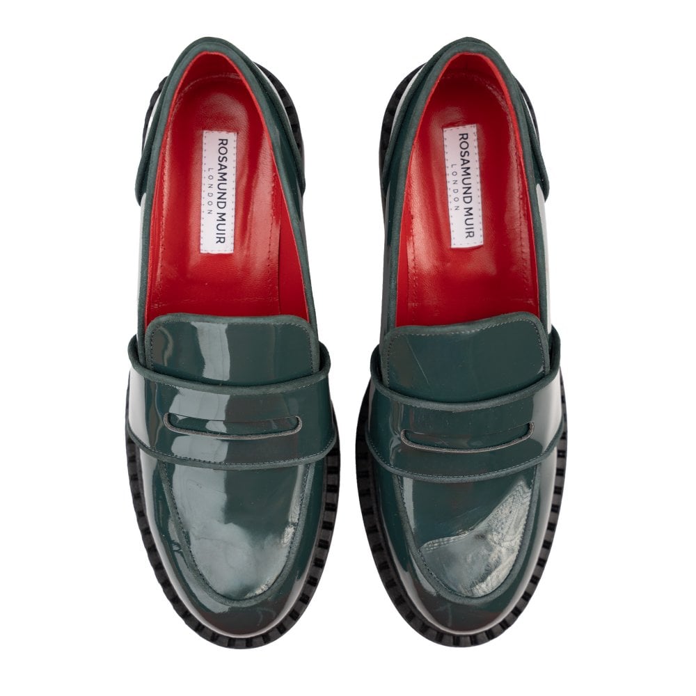 Stratford Dark Green Patent Loafers