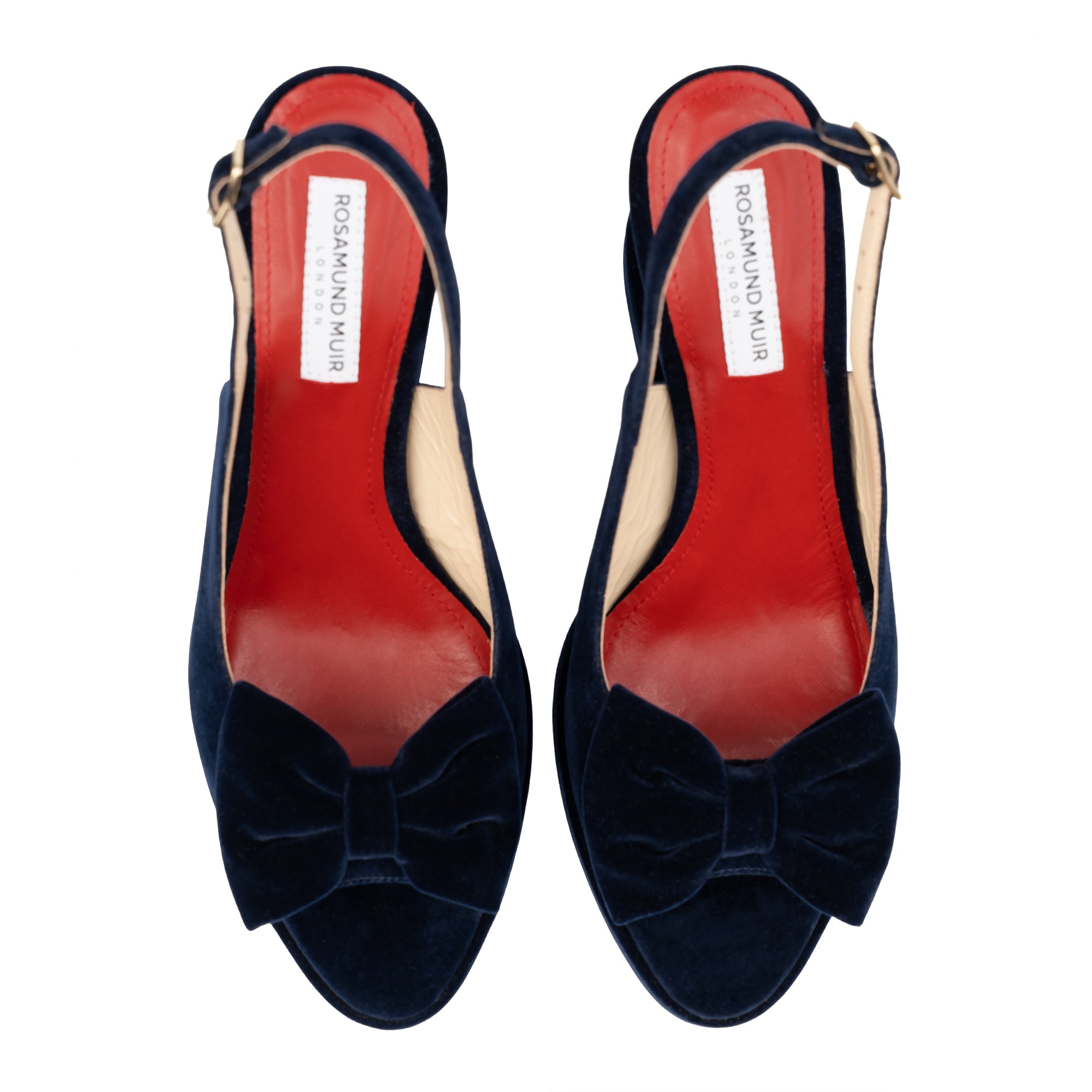 Rignana Navy Blue Velvet Wedges