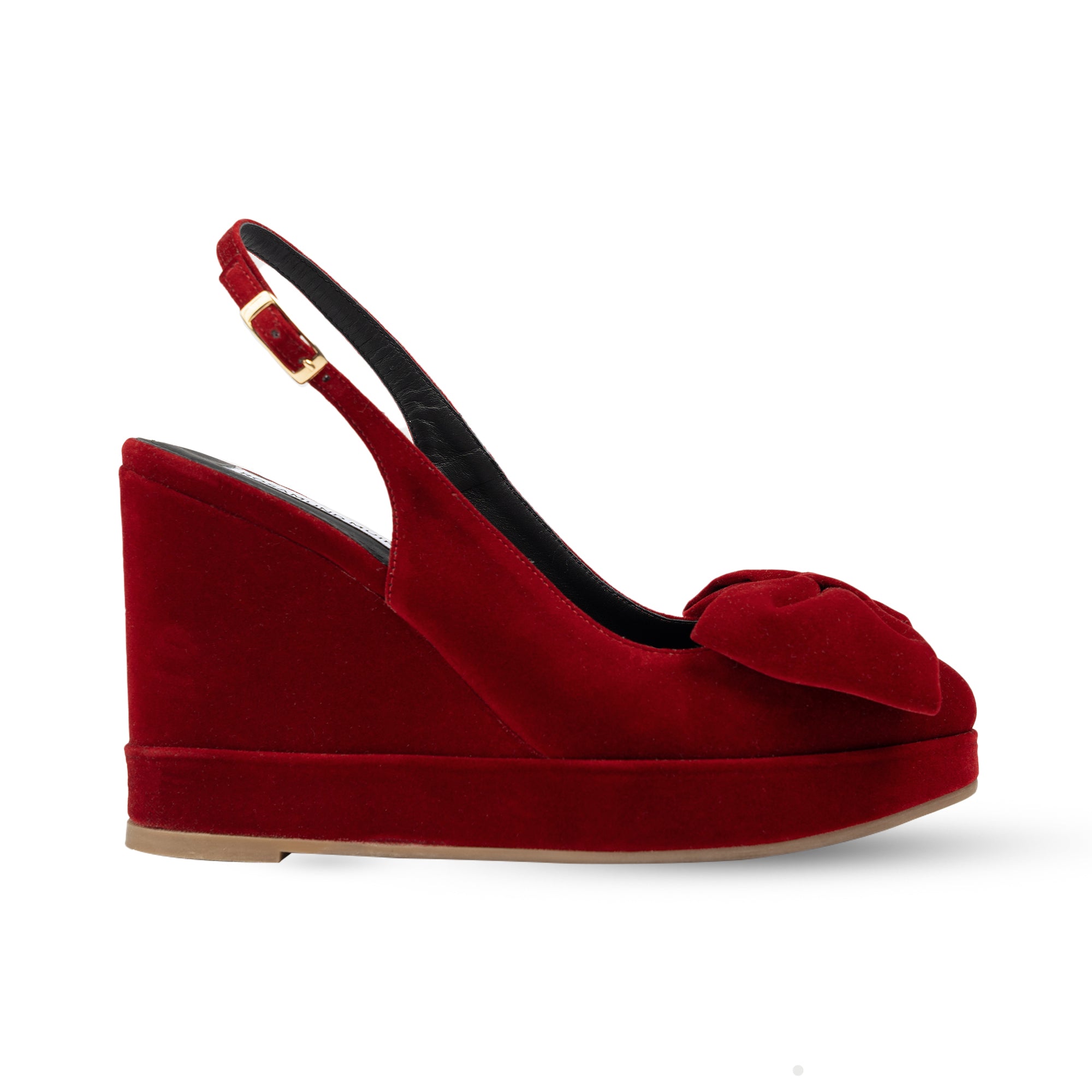 Toscana Red Velvet Wedges