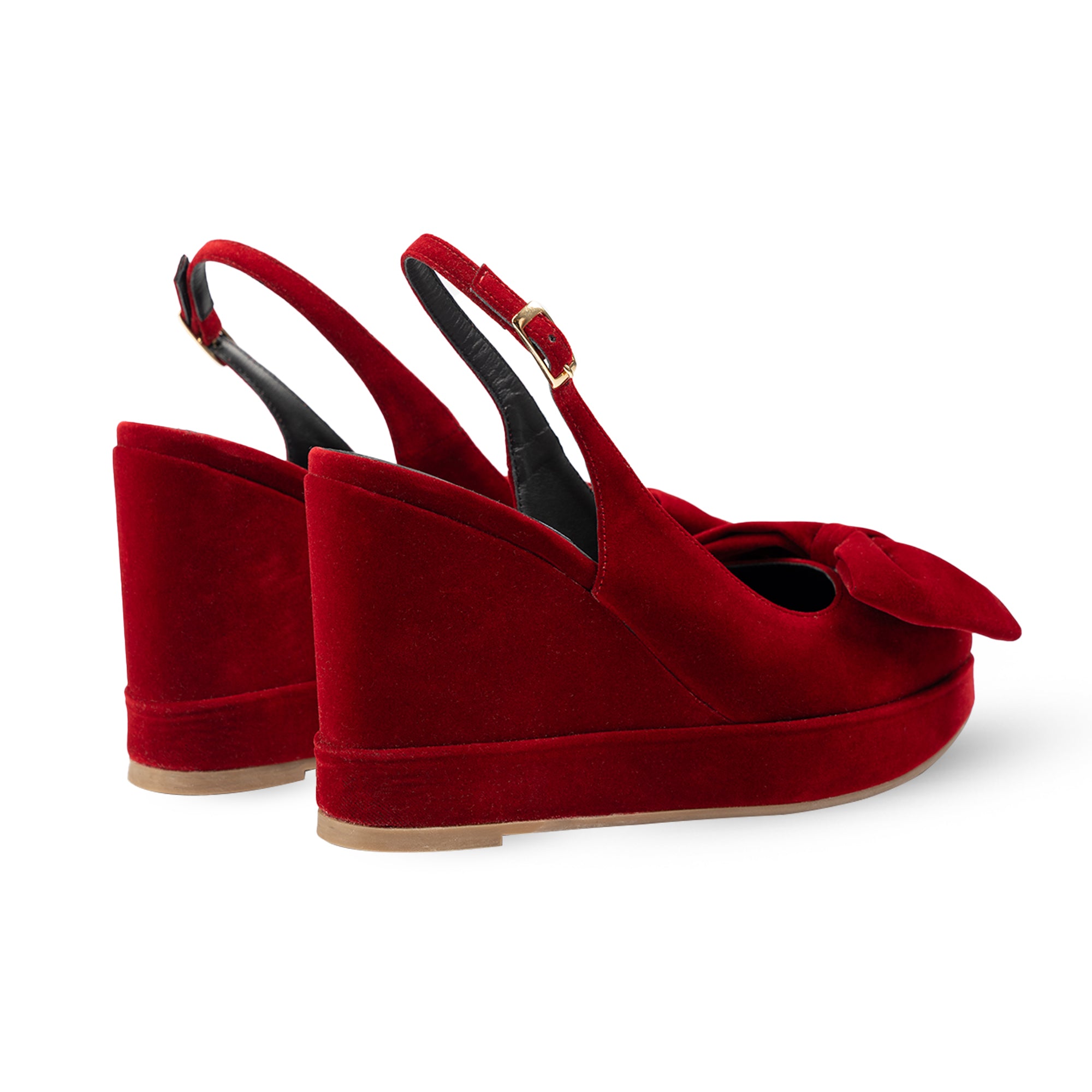 Toscana Red Velvet Wedges