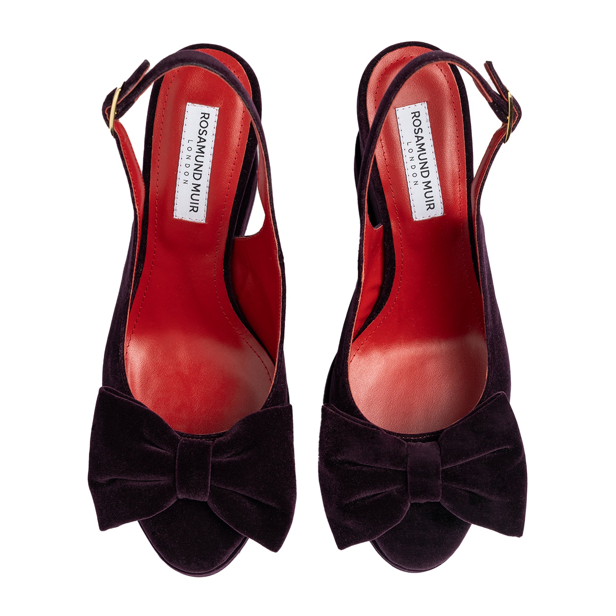 Toscana Dark Purple Velvet Wedges