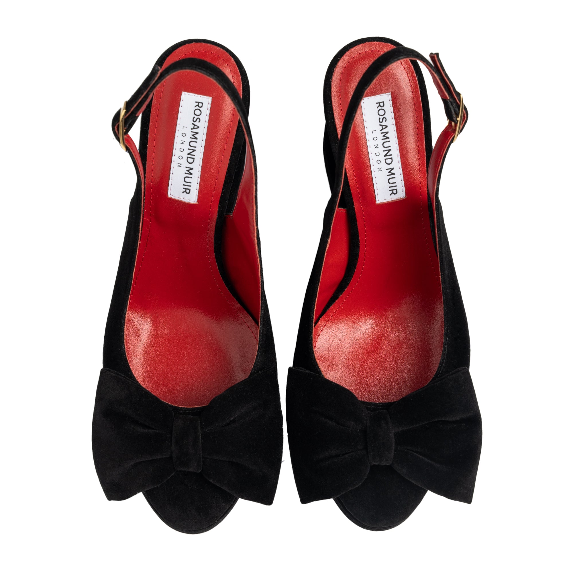 Toscana Black Velvet Wedges