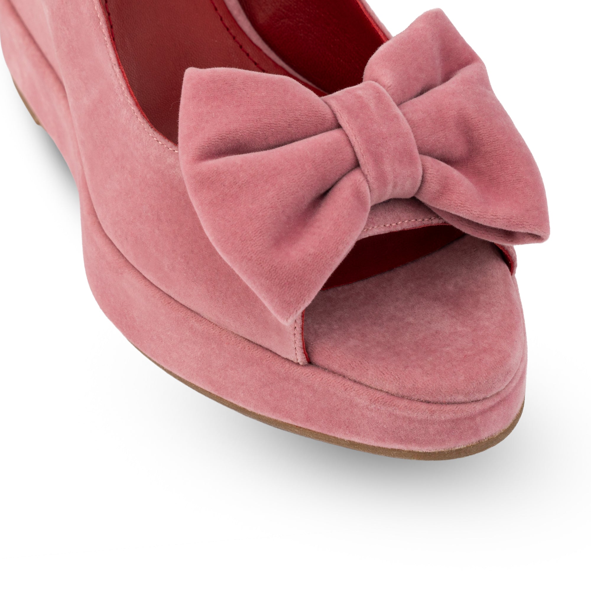 Rignana Dusky Pink Velvet Wedges