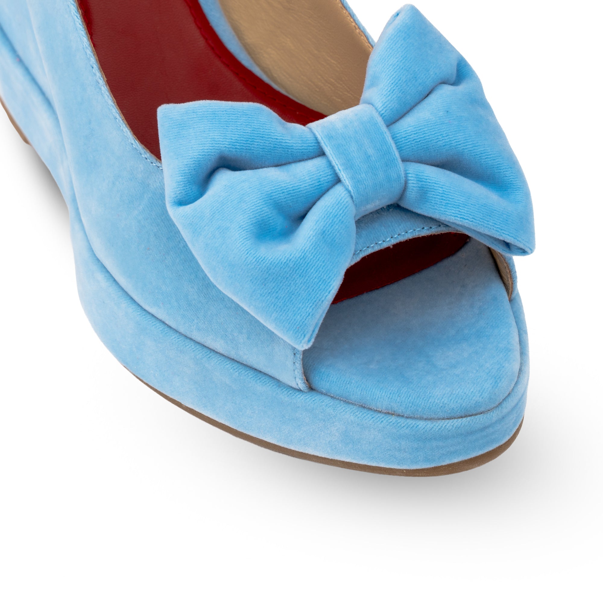 Rignana Baby Blue Velvet Wedges