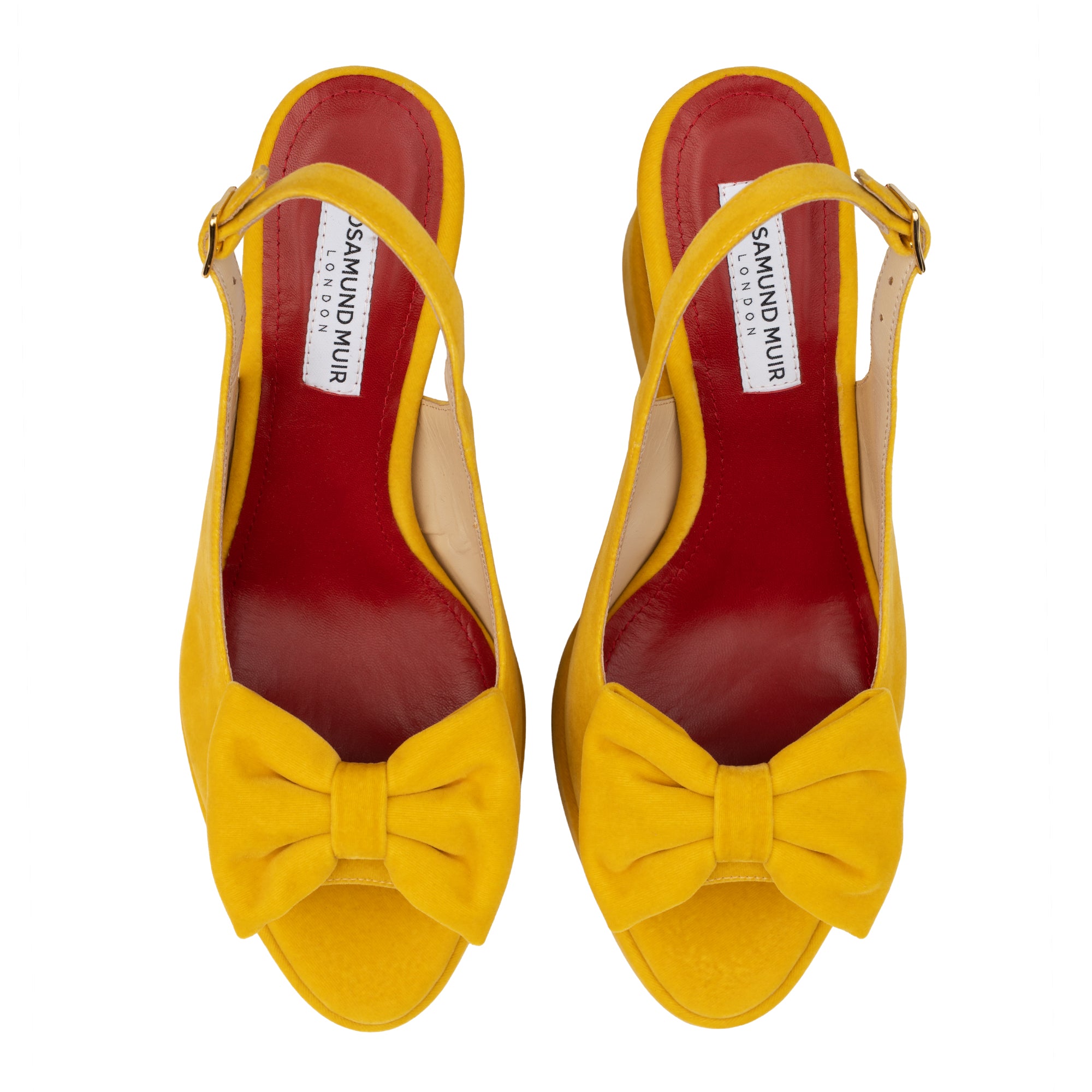 Rignana Deep Yellow Velvet Wedges