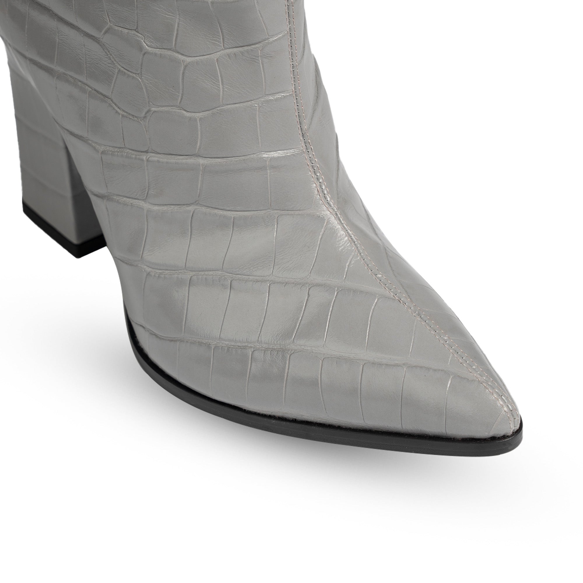 ROMA GREY CROCODILE OVER KNEE BOOTS