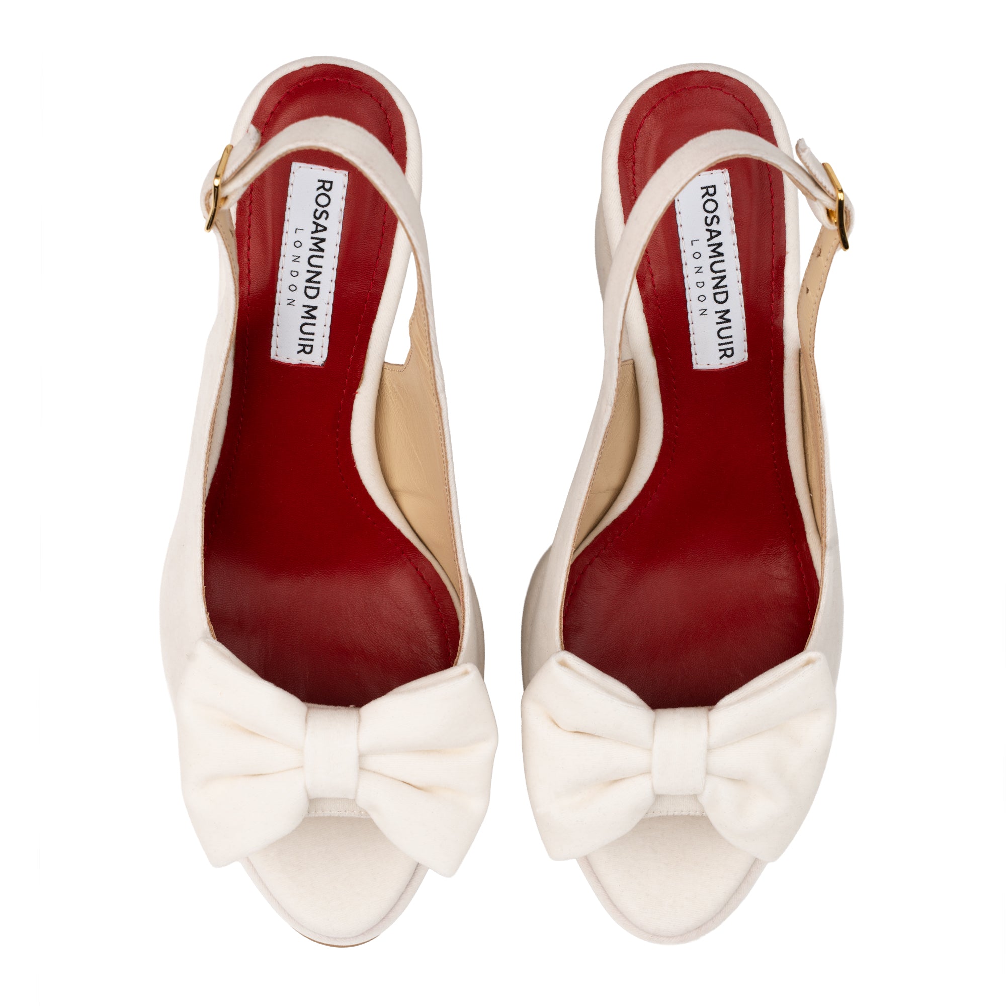 Rignana Soft Cream Velvet Wedges