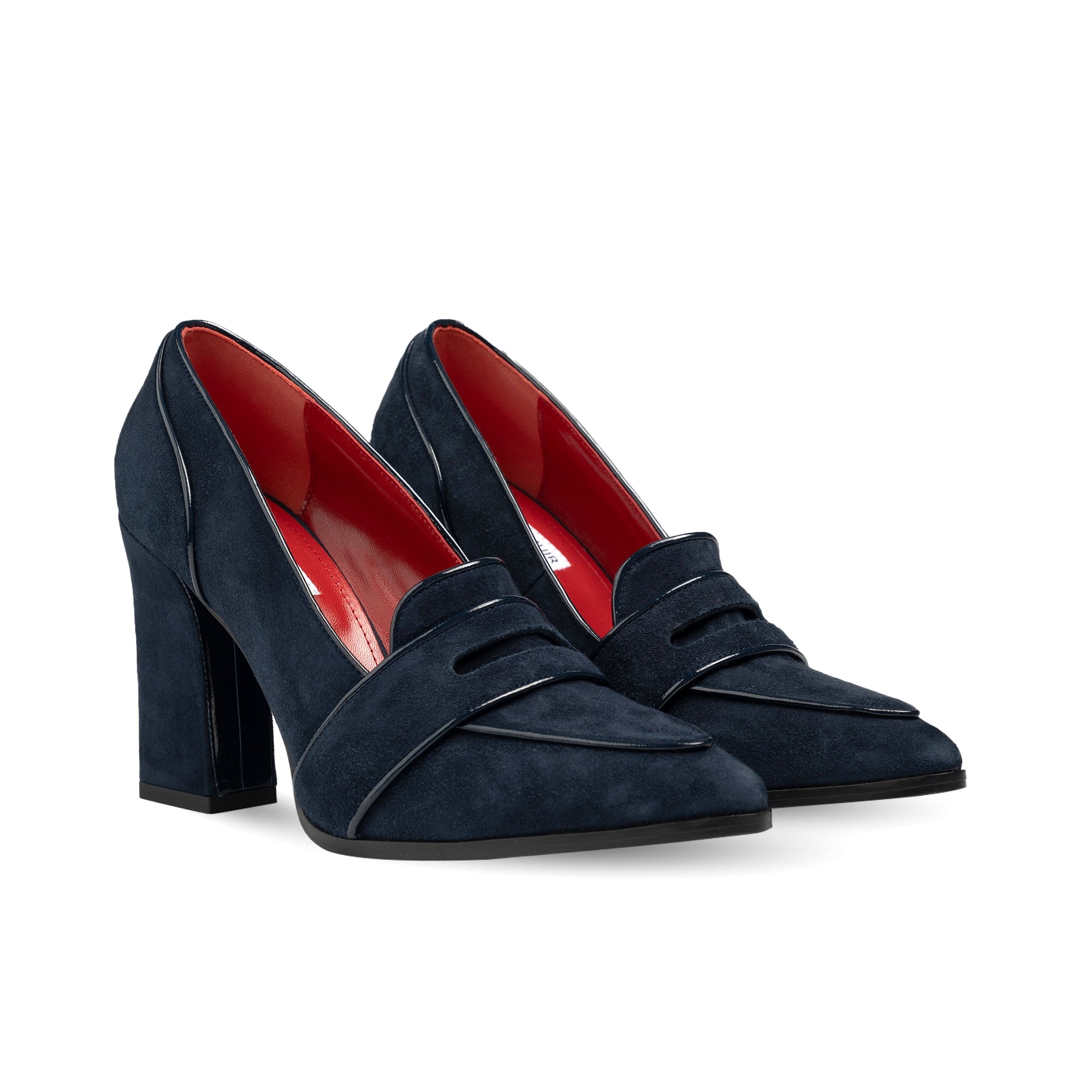 Annabel Navy Blue Suede Loafers
