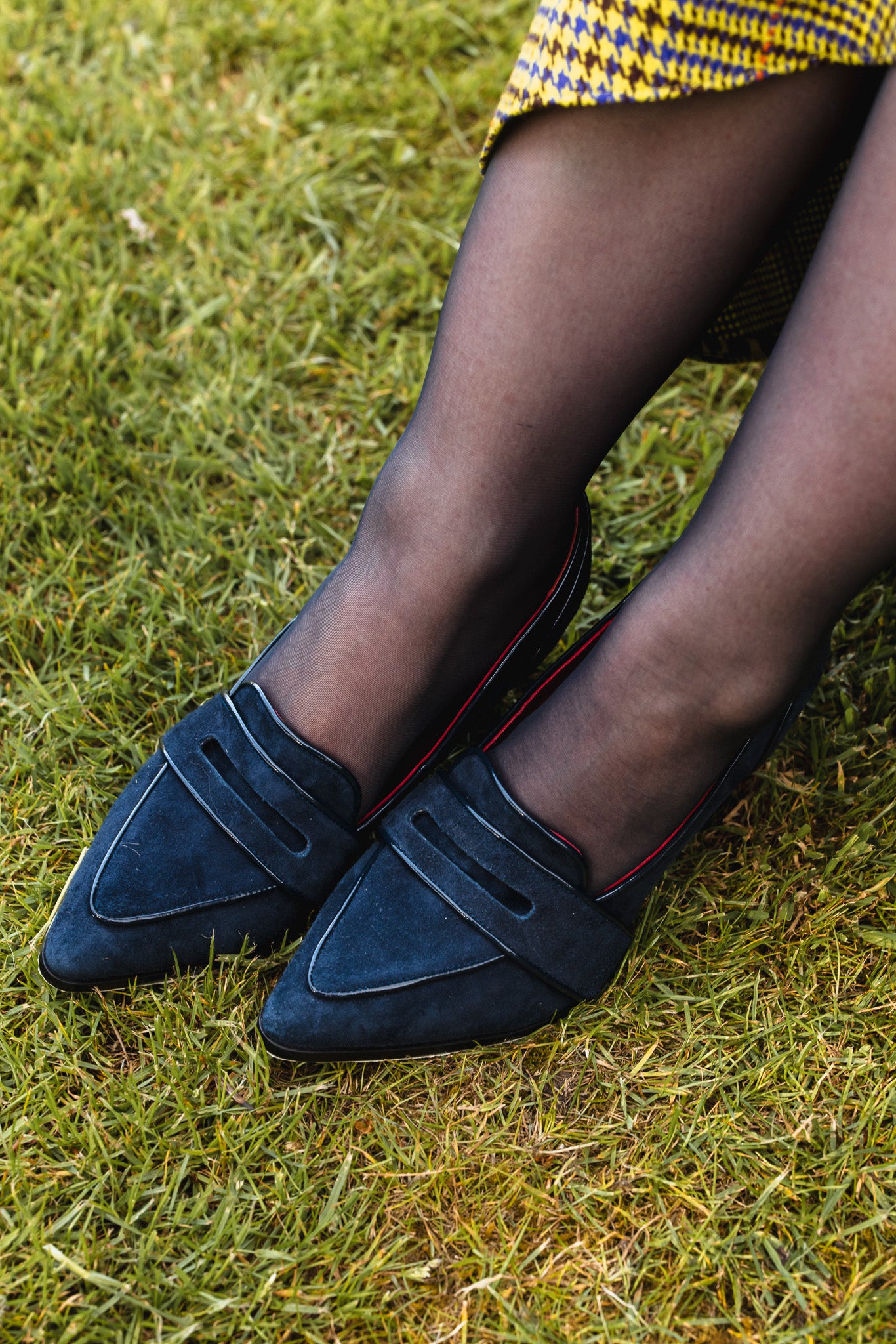 Annabel Navy Blue Suede Loafers