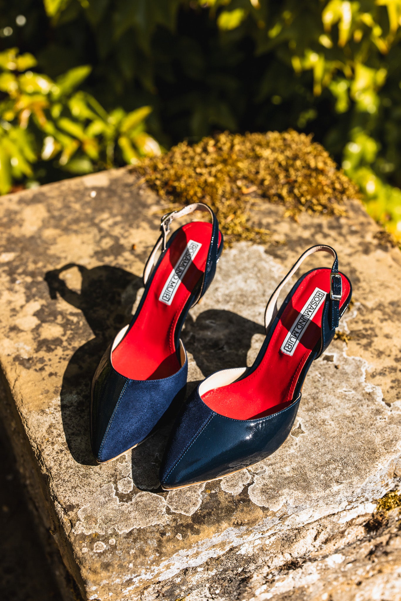 Augusta Navy Blue Slingback Mid Heels