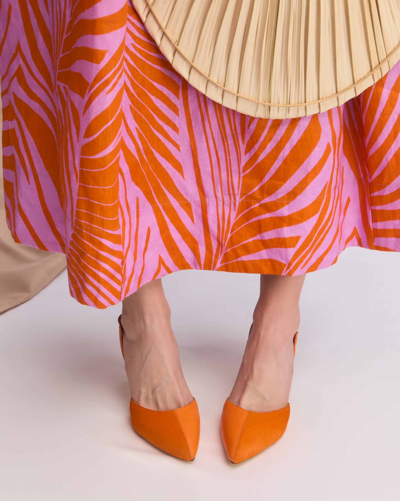 Augusta Orange Slingback Mid Heels
