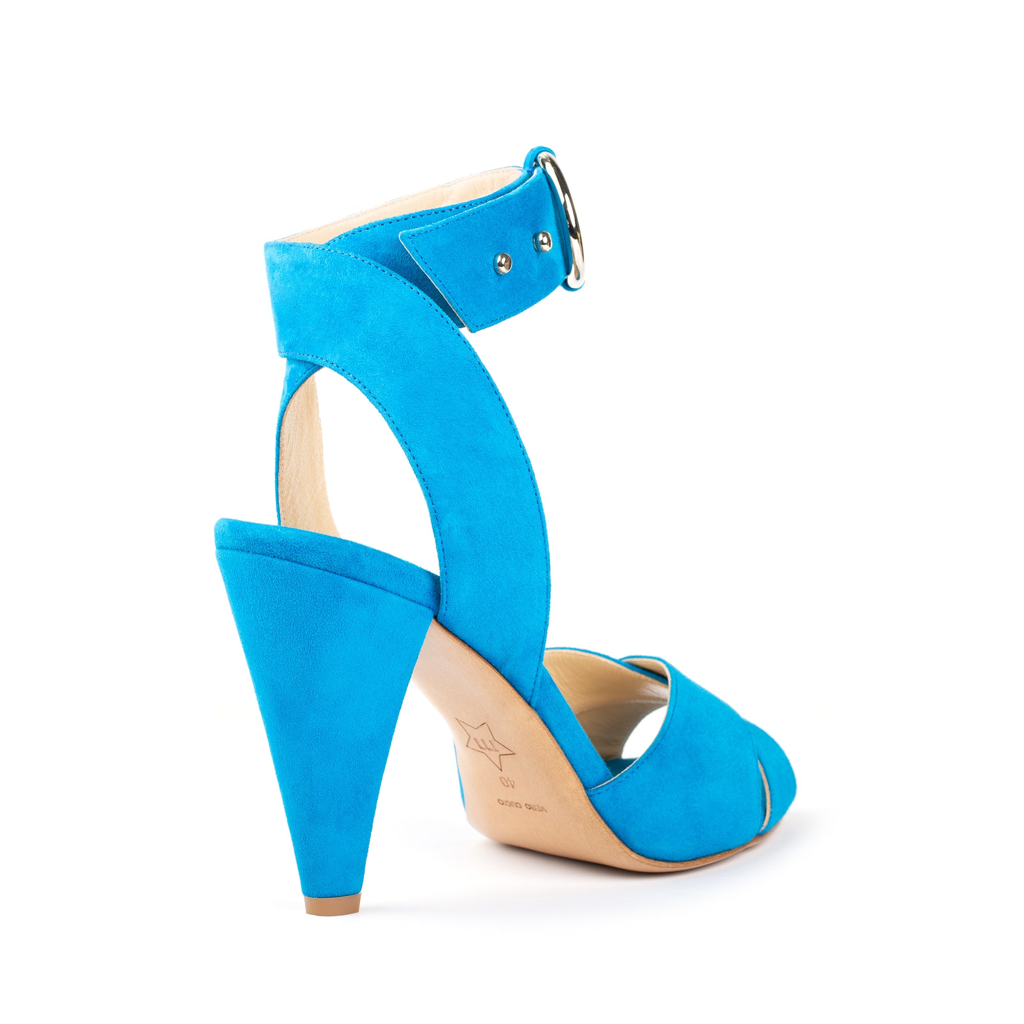 Montana Cerulean Blue Suede Heels