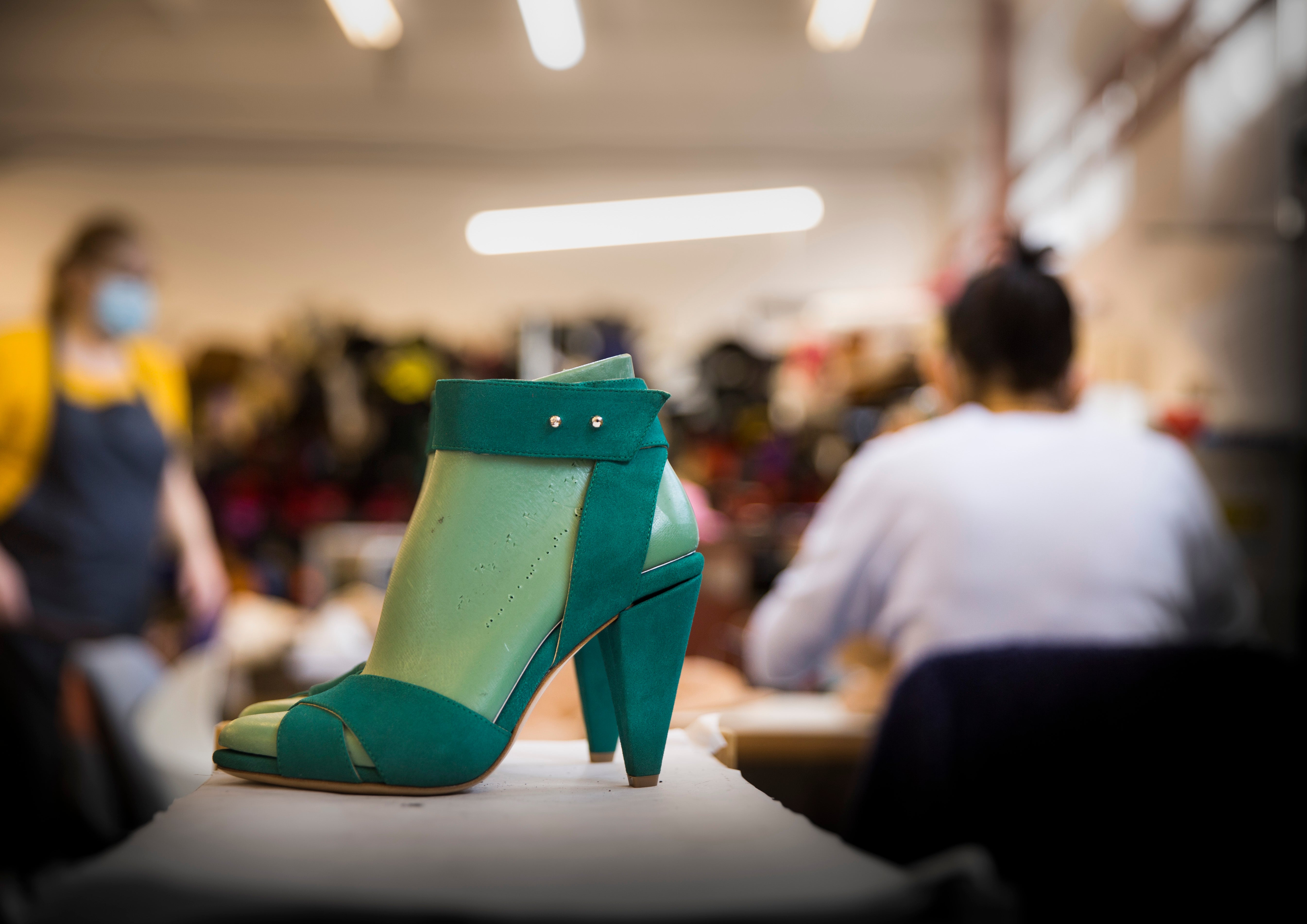 Montana Jungle Green Suede Heels