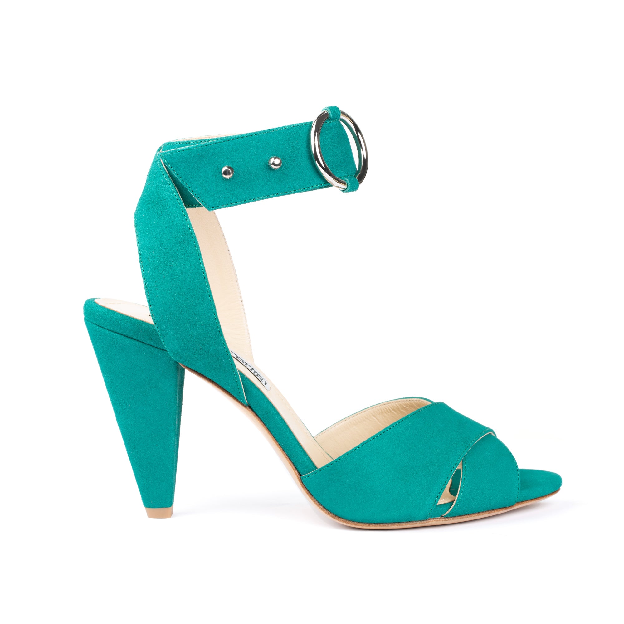 Montana Jungle Green Suede Heels