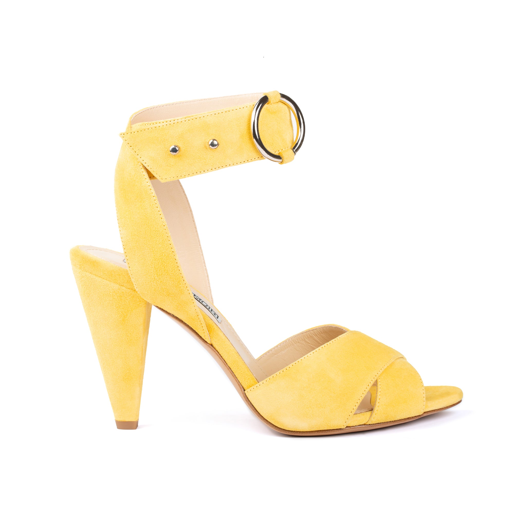 Montana Lemon Yellow Suede Heels