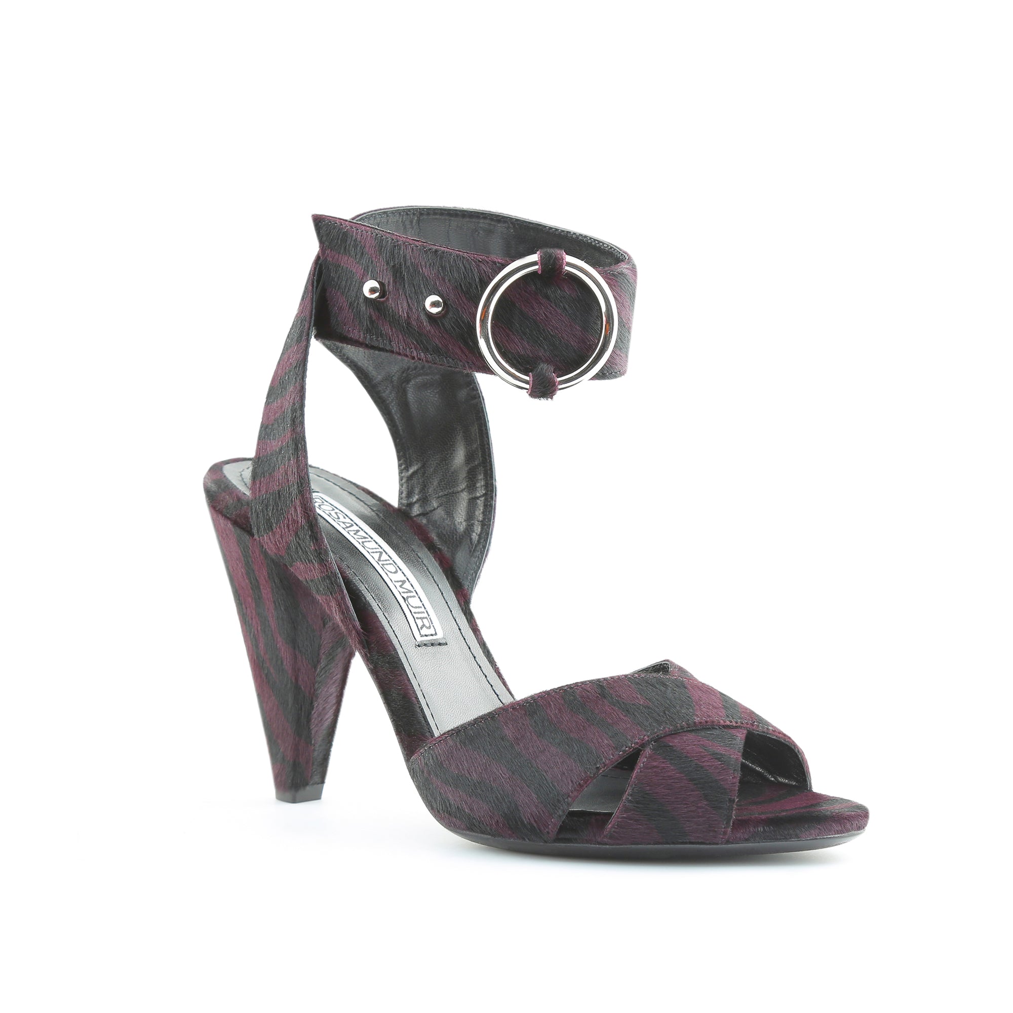 Montana Black & Purple Zebra Print Calf Hair Heels