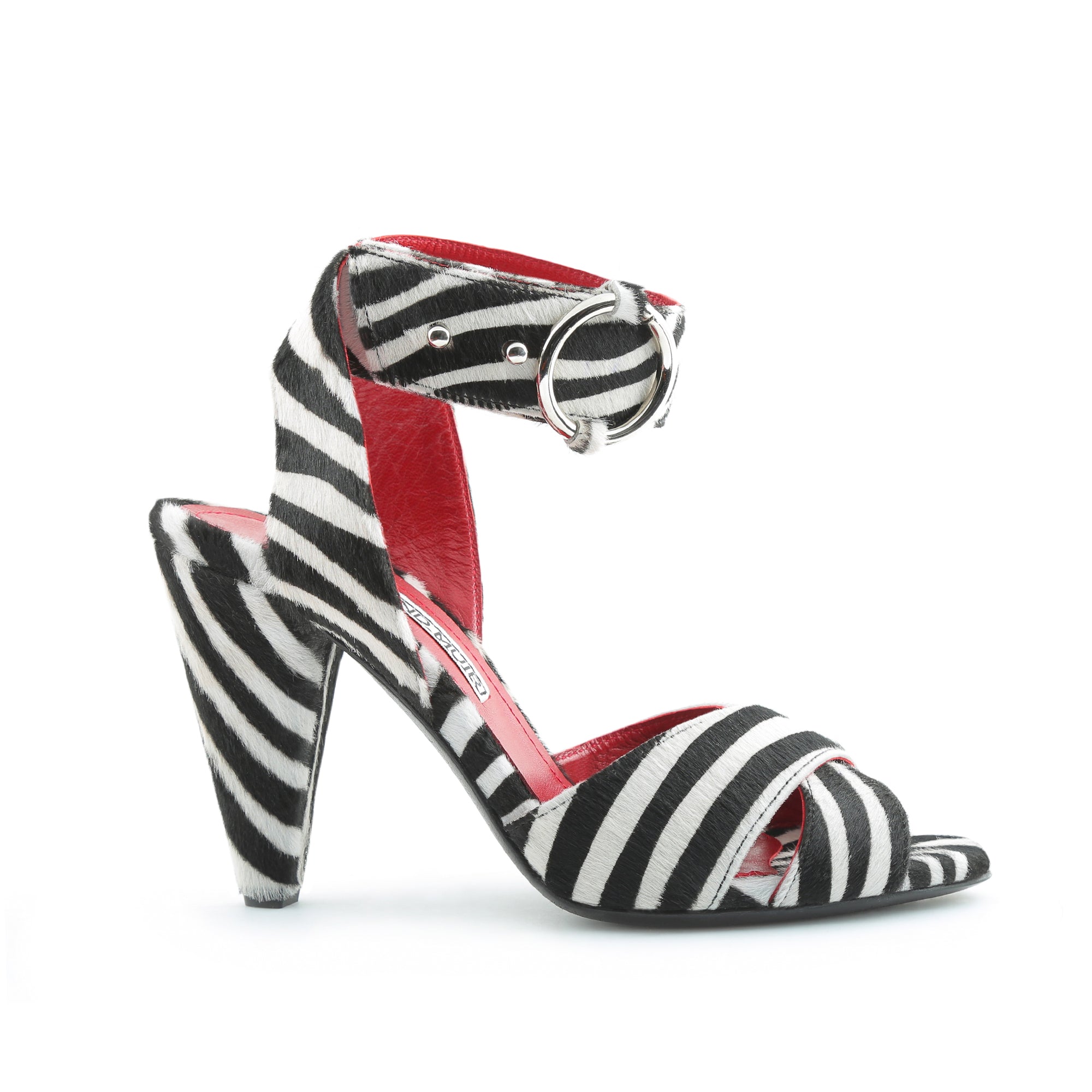 Montana Black & White Zebra Print Calf Hair Heels