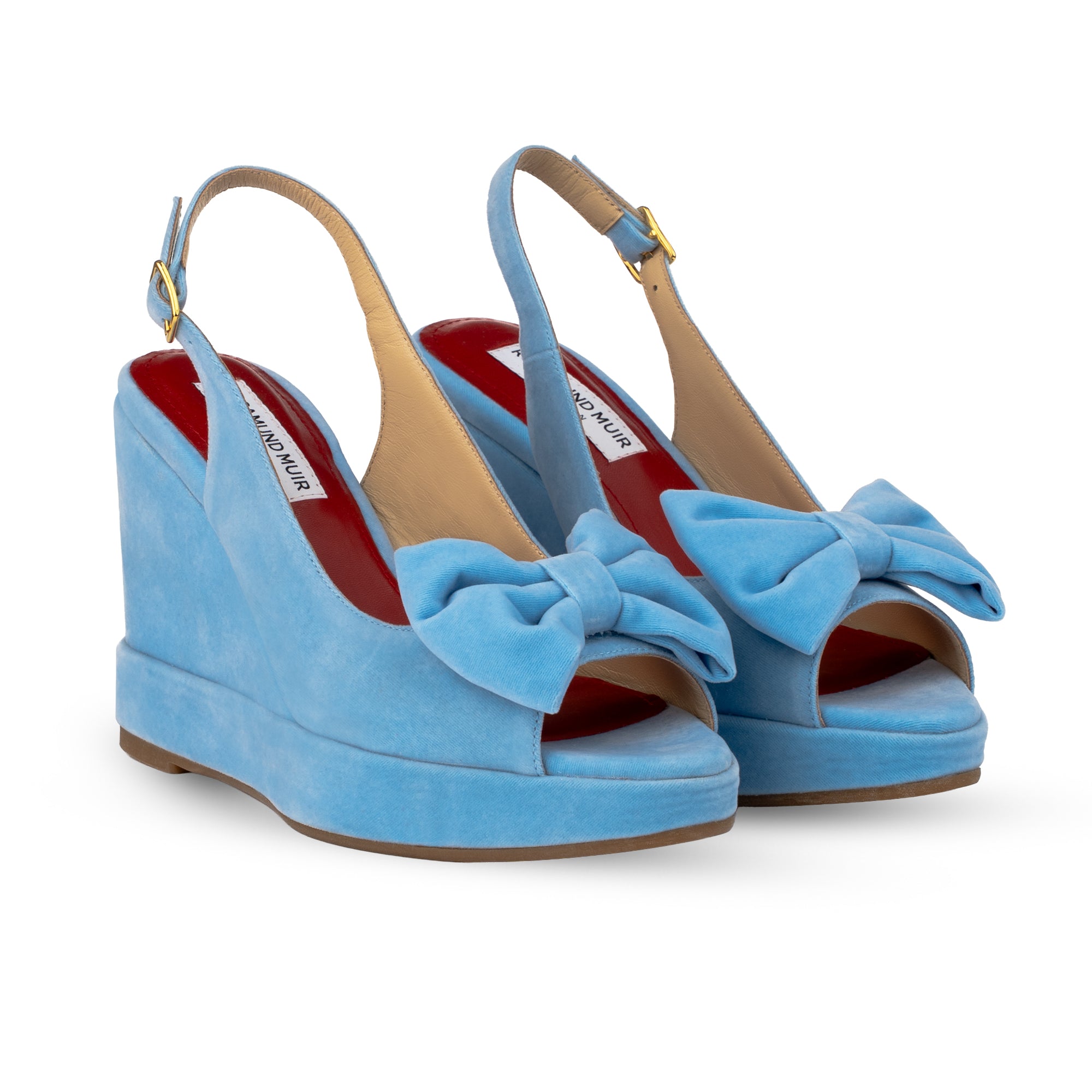 Rignana Baby Blue Velvet Wedges