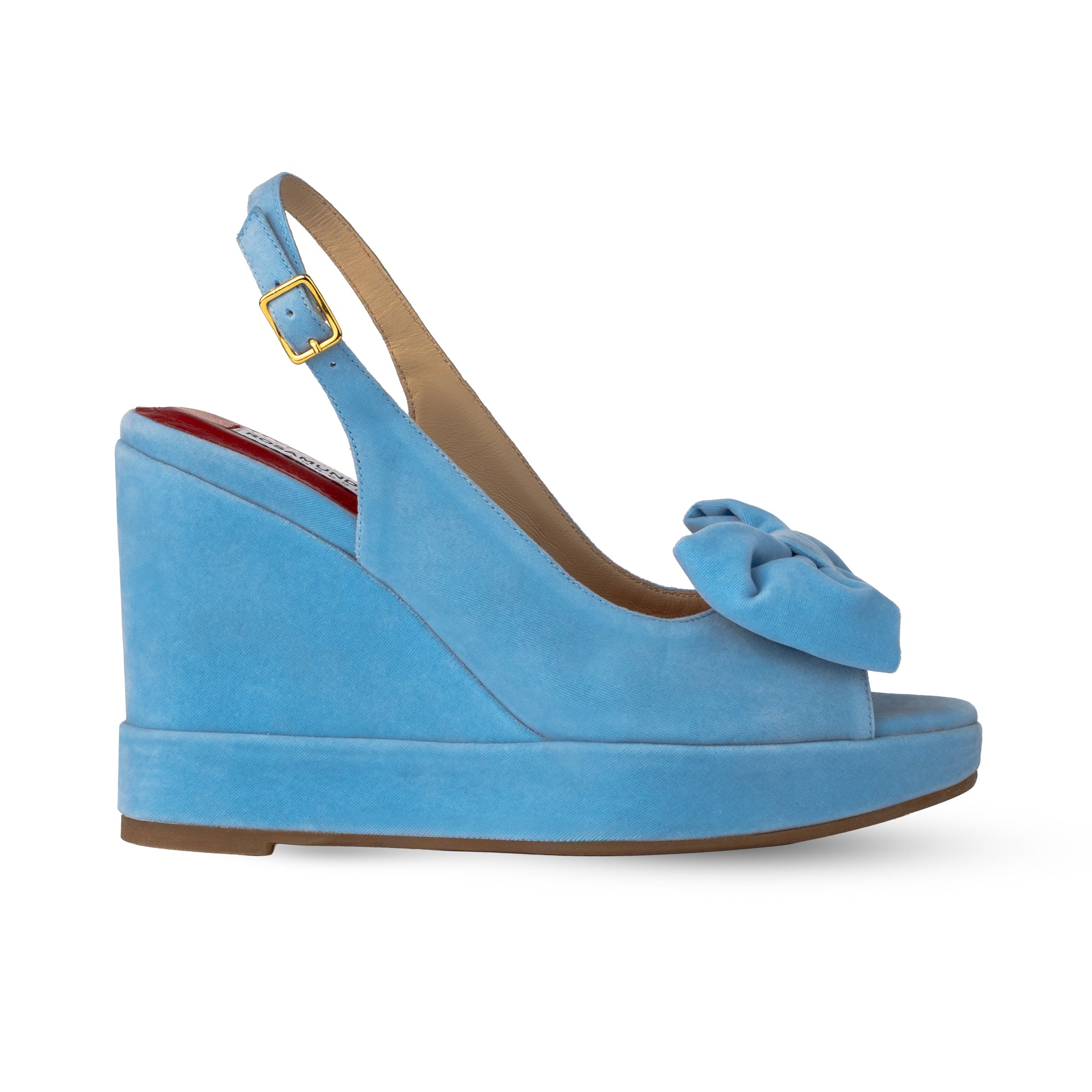 Rignana Baby Blue Velvet Wedges