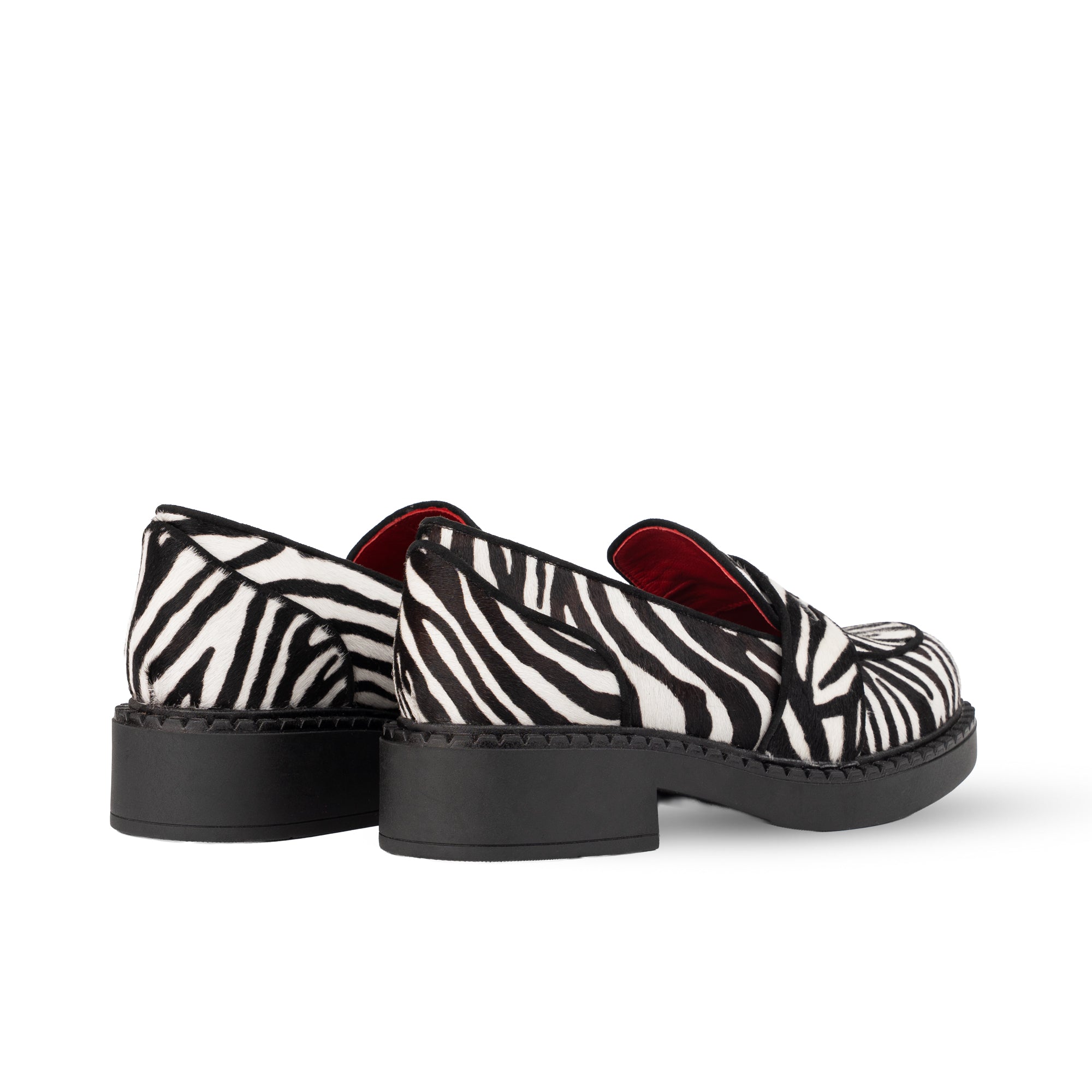 Stratford Black & White Zebra Print Calf Hair Loafers