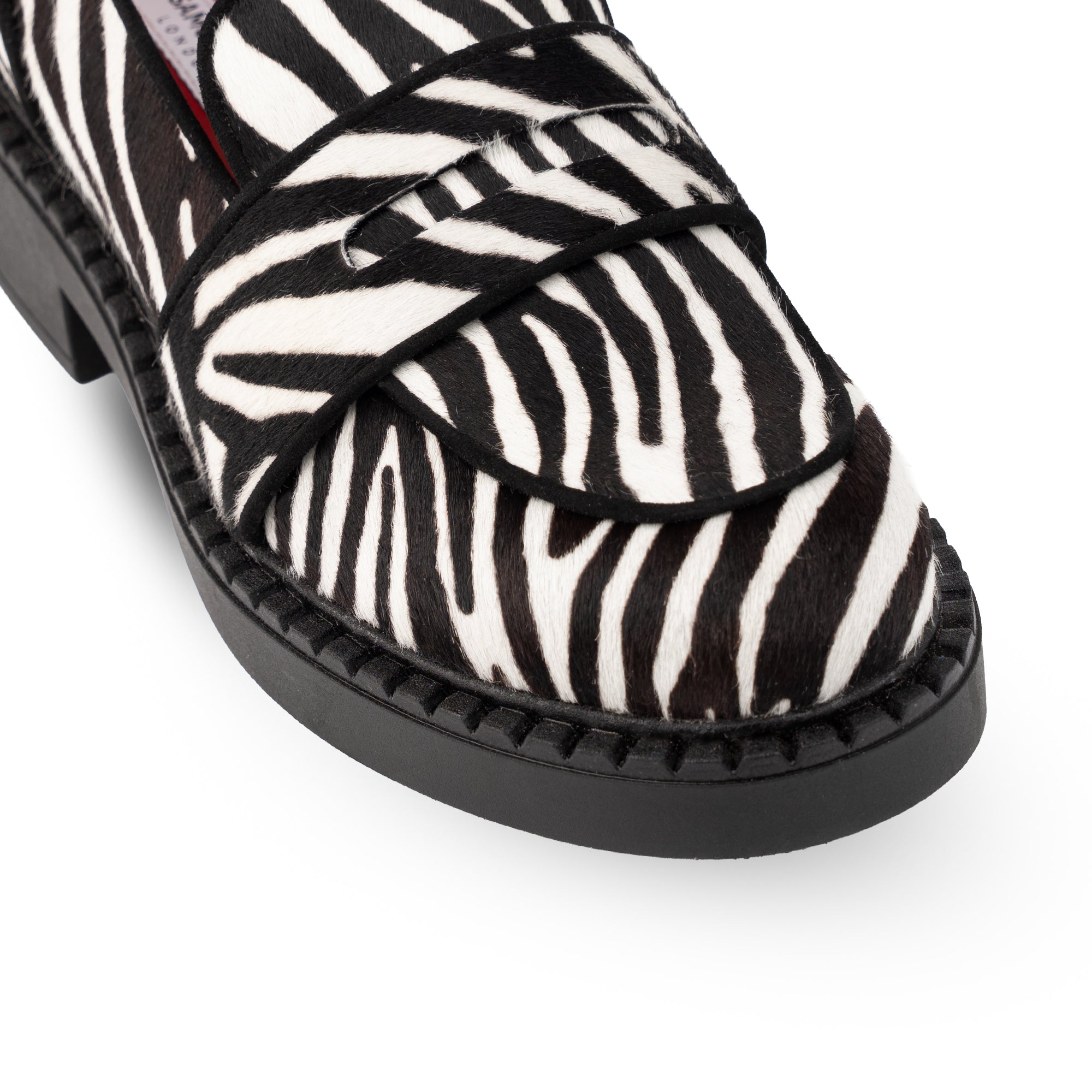 Stratford Black & White Zebra Print Calf Hair Loafers