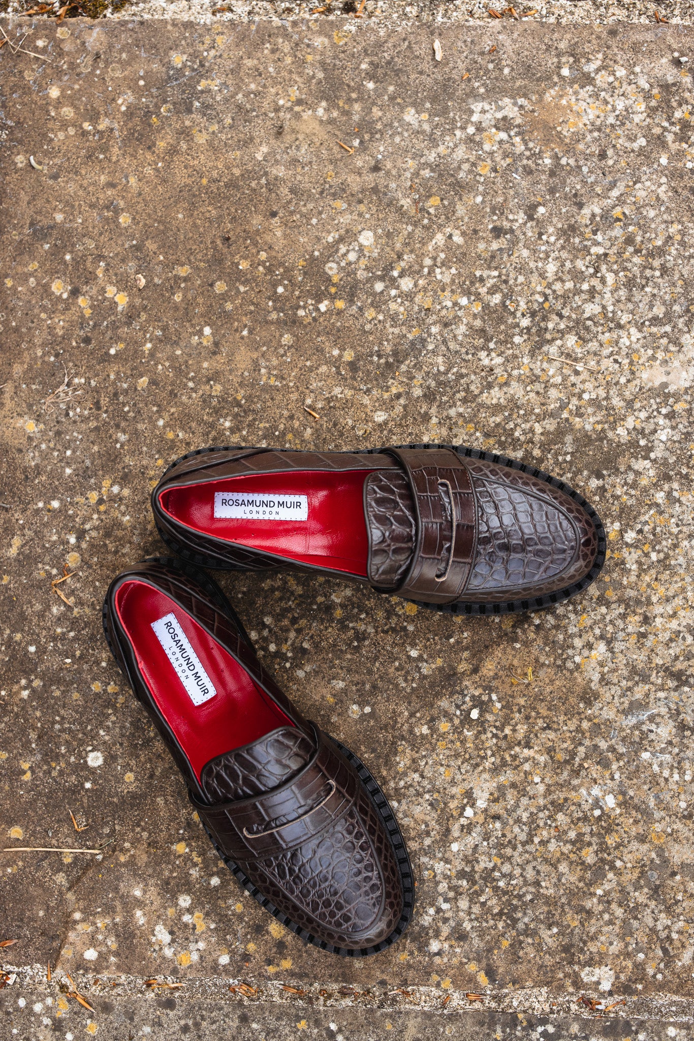 Stratford Brown Crocodile Loafers